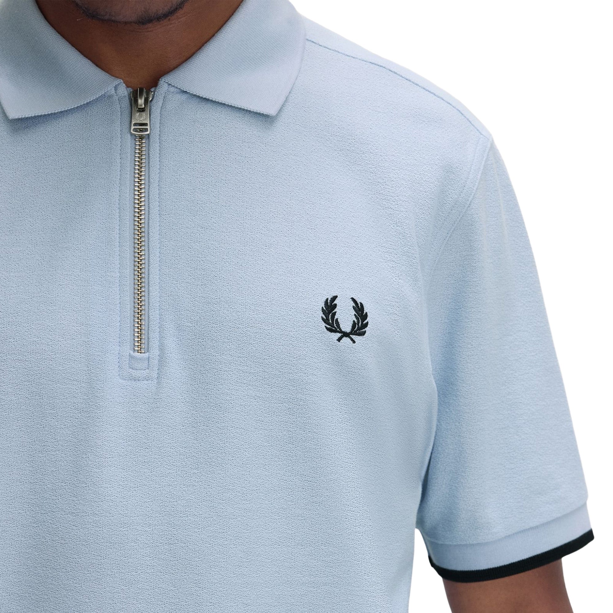 Fred Perry Crepe Pique Zip Neck Polo Shirt