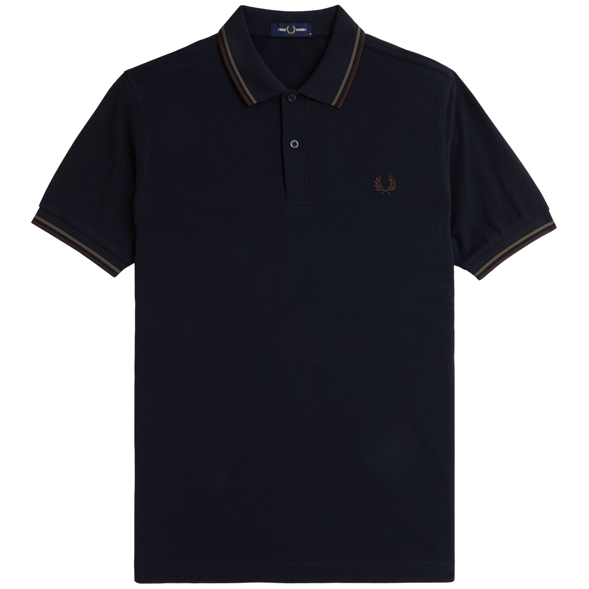 Front view of Fred Perry The Fred Perry Shirt for Men in Laurel Wreath Green/Night Green