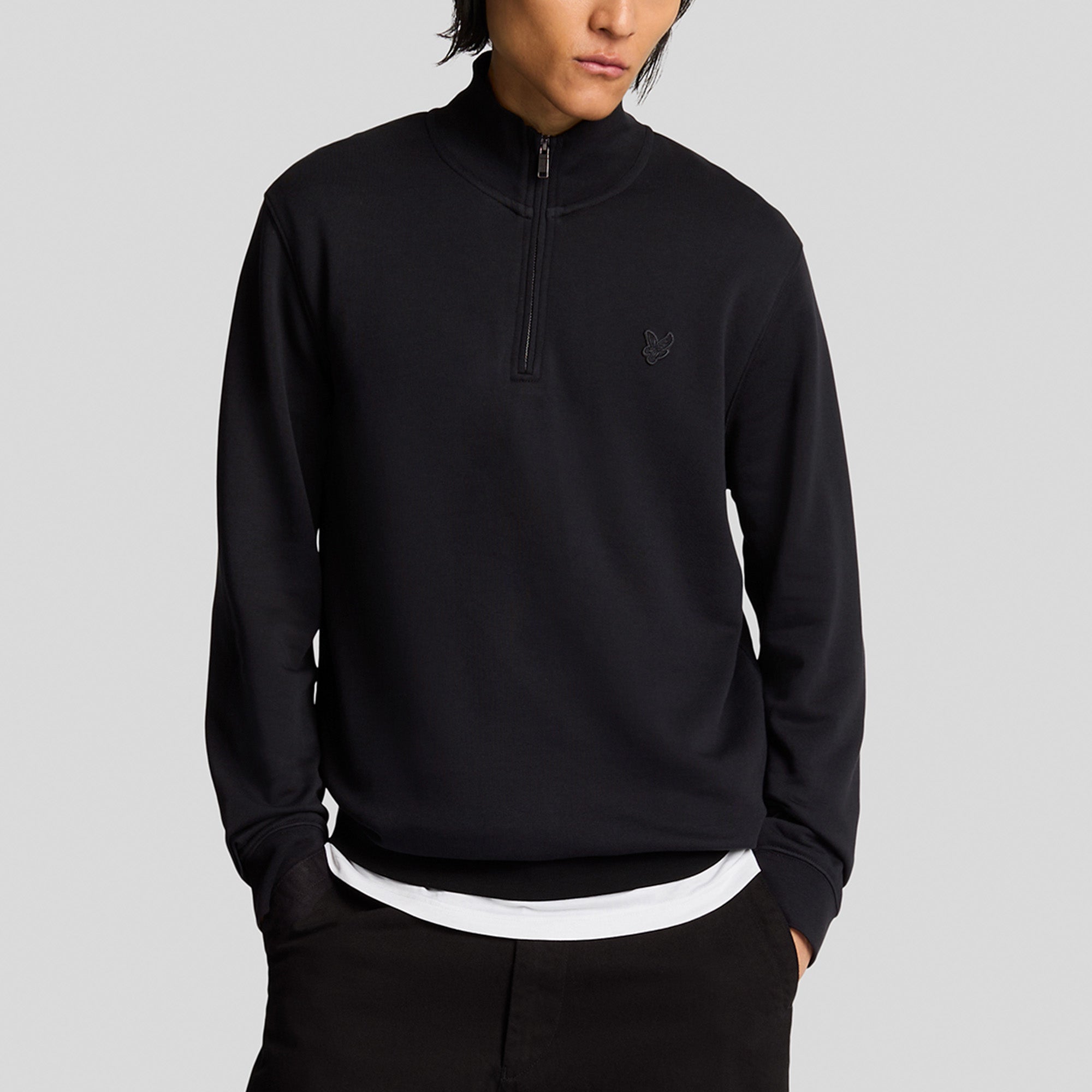 Lyle & Scott Tonal Superfine Quarter Zip Sweatshirt