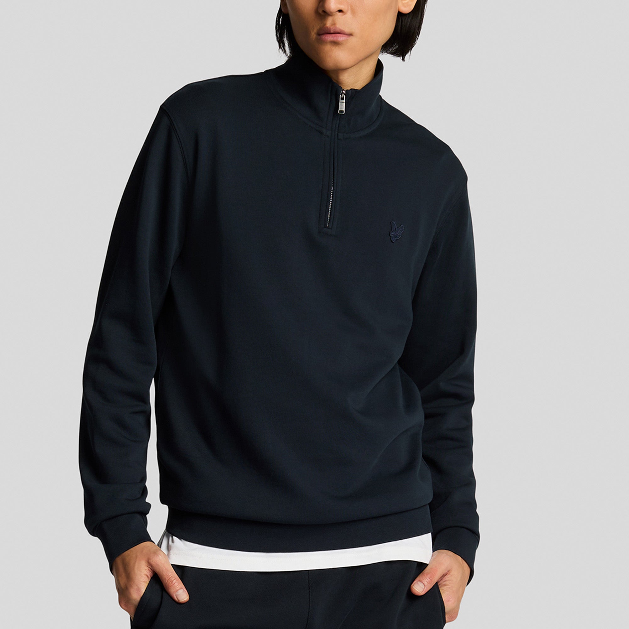 Lyle & Scott Tonal Superfine Quarter Zip Sweatshirt