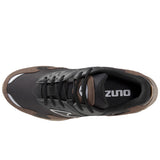 Black and brown sneaker with 'Zuno' branding on a white background