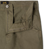 Close-up of fly on Stan Ray 80s Painter Pant for Men in Olive Twill