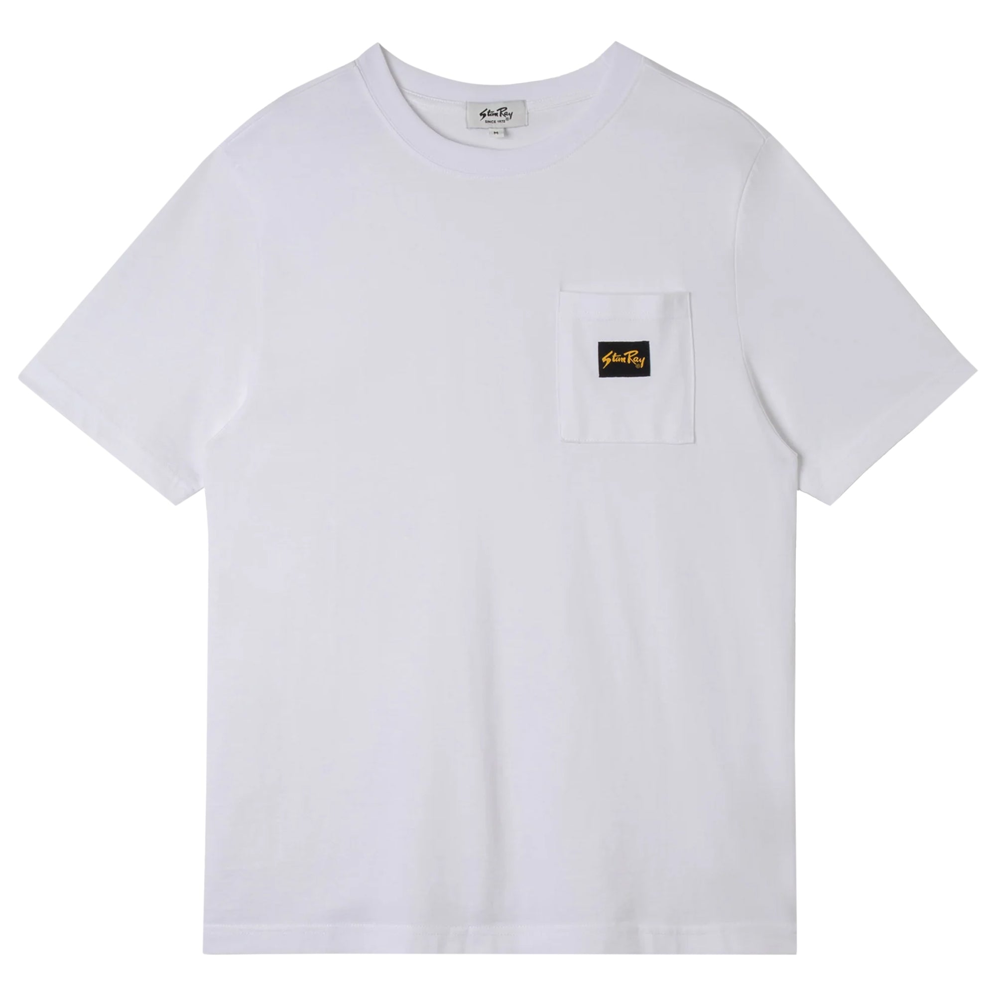 Front view of Stan Ray Patch Pocket T-Shirt for Men in White