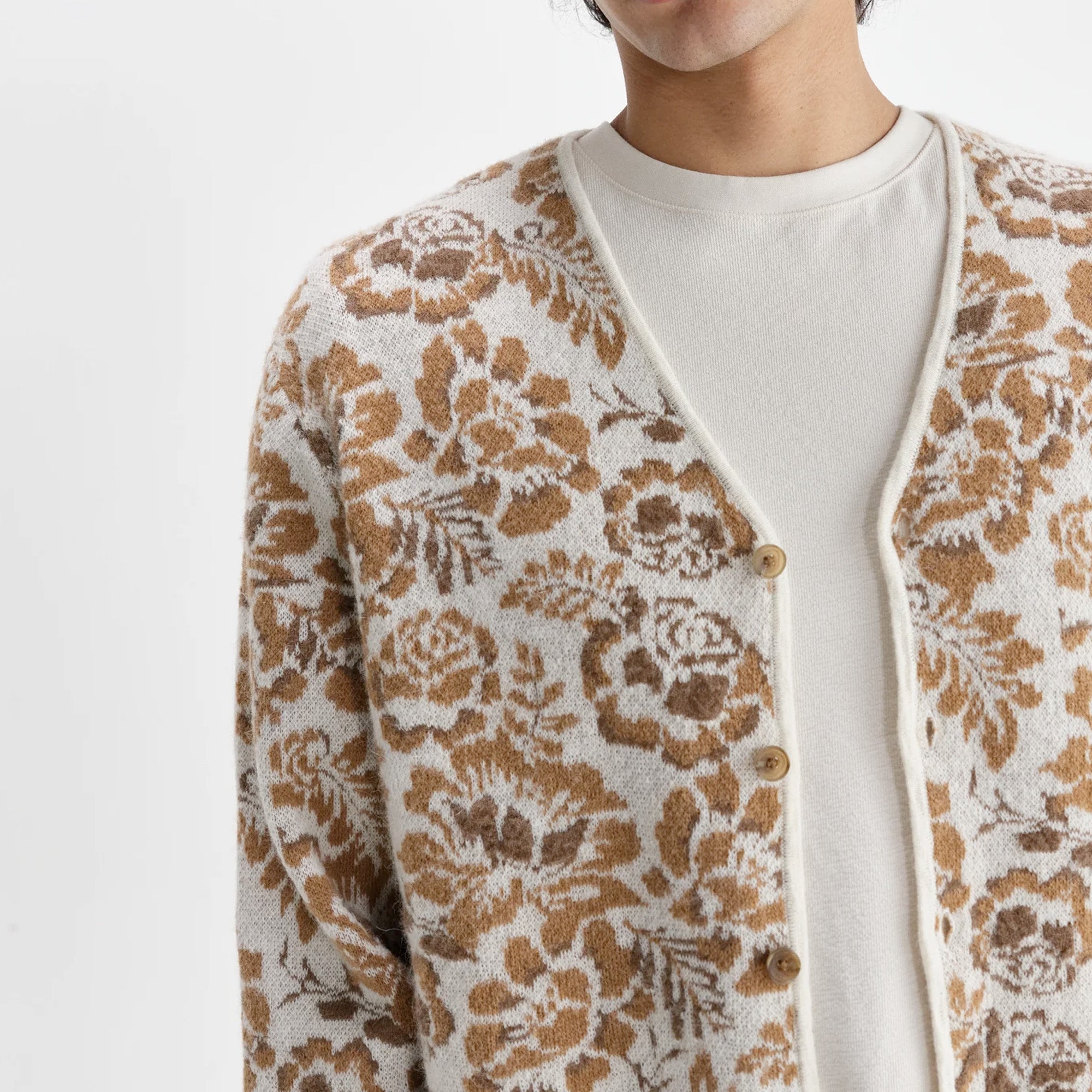 Wax London Alban Floral Textured Jacquard Cardigan