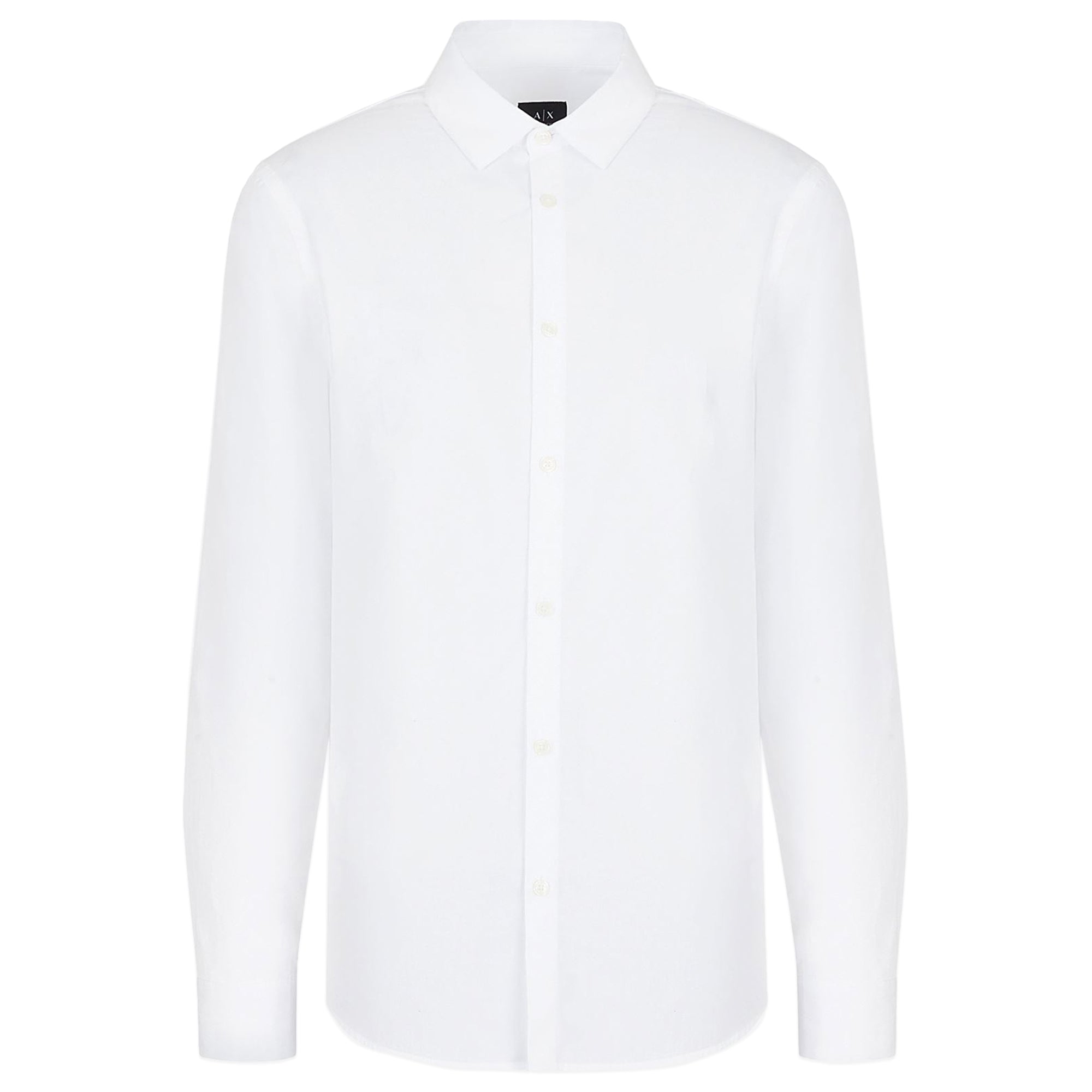 Armani Exchange Cotton Stretch Long Sleeve Shirt - White