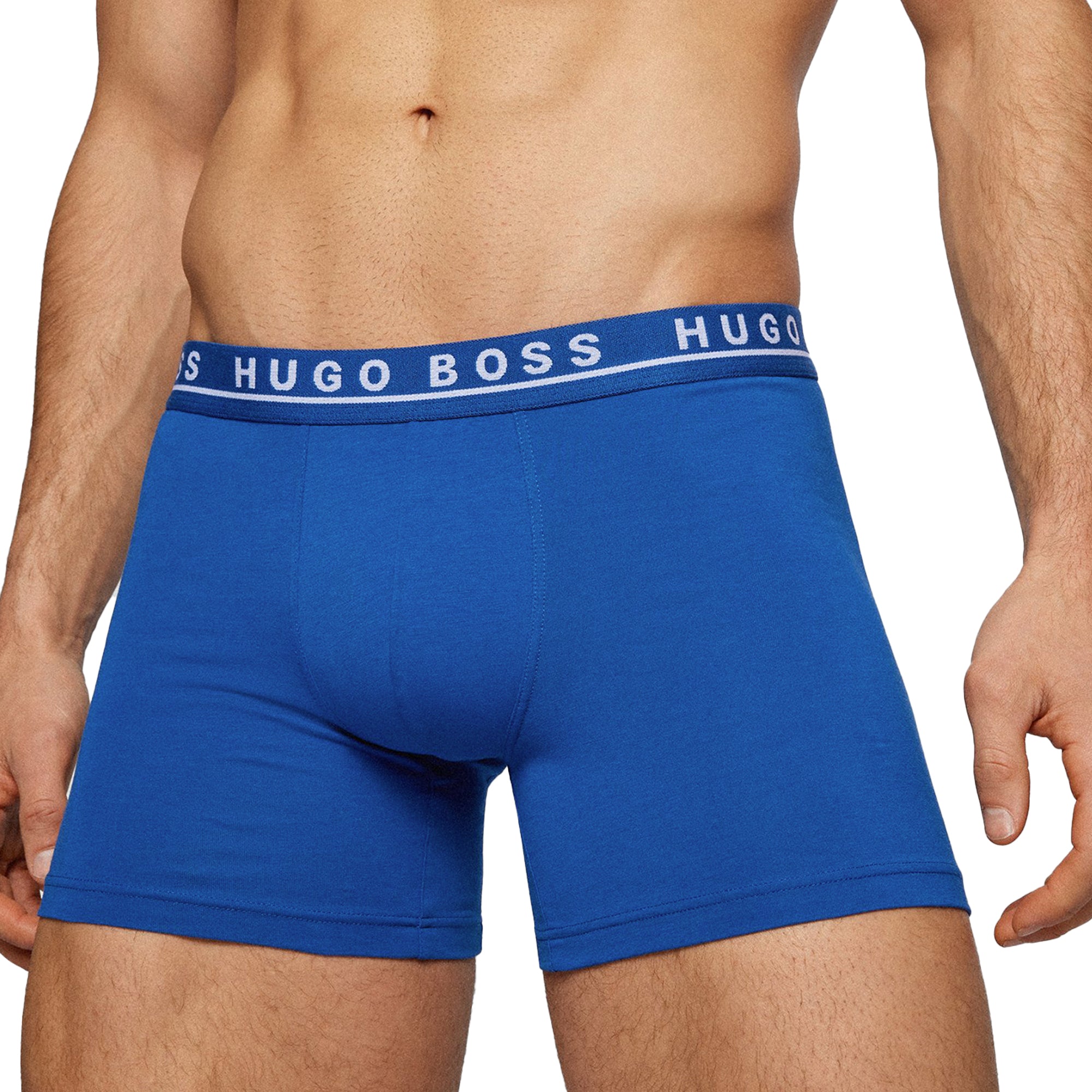 Boss 3 Pack Cotton Stretch Boxer Brief - Blue/Grey/Navy