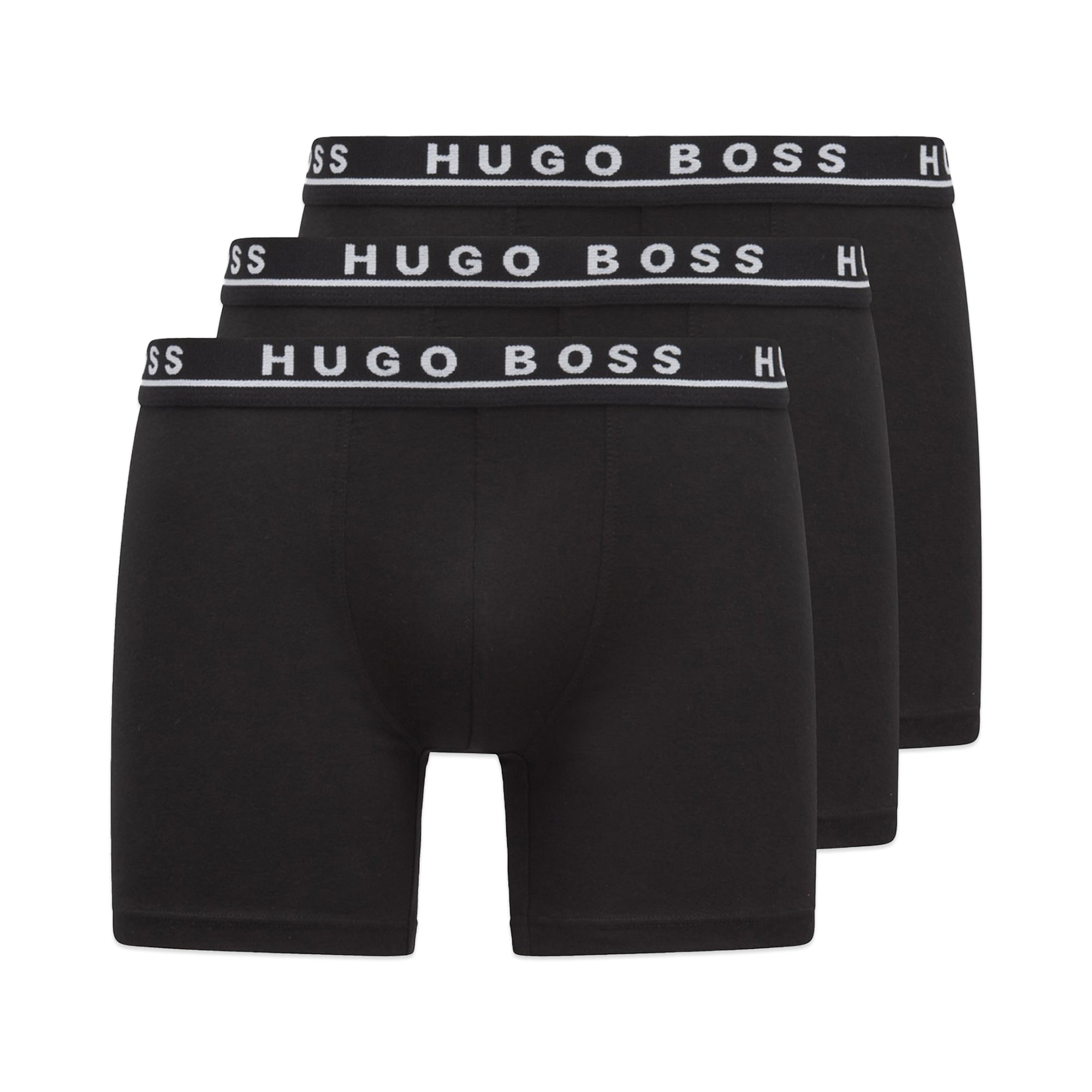 Boss 3 Pack Cotton Stretch Boxer Brief - Black