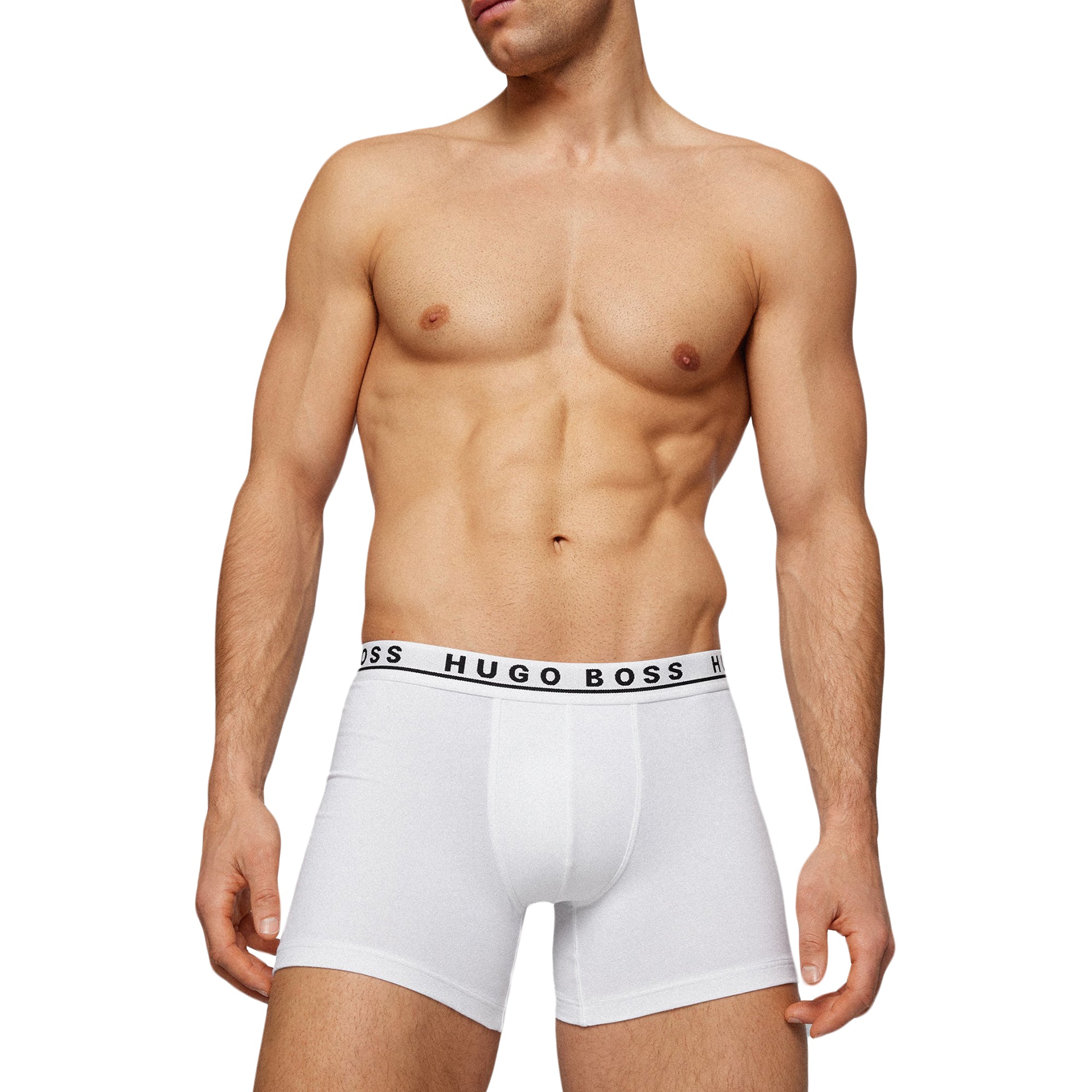 Boss 3 Pack Cotton Stretch Boxer Brief - Grey/White/Black