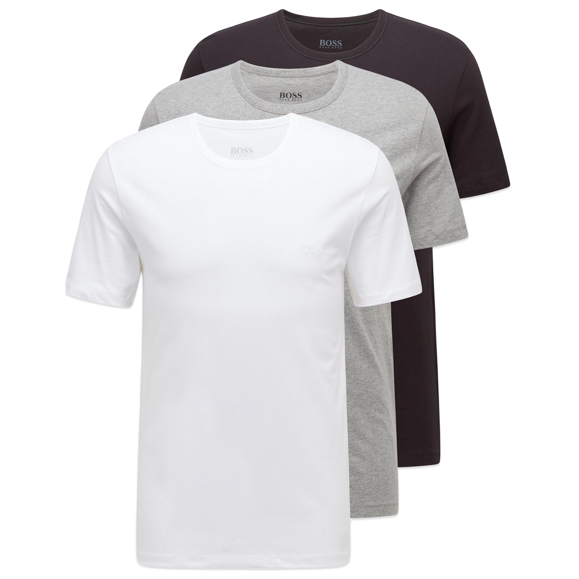 Boss 3 Pack Cotton T-Shirts - White/Grey/Black