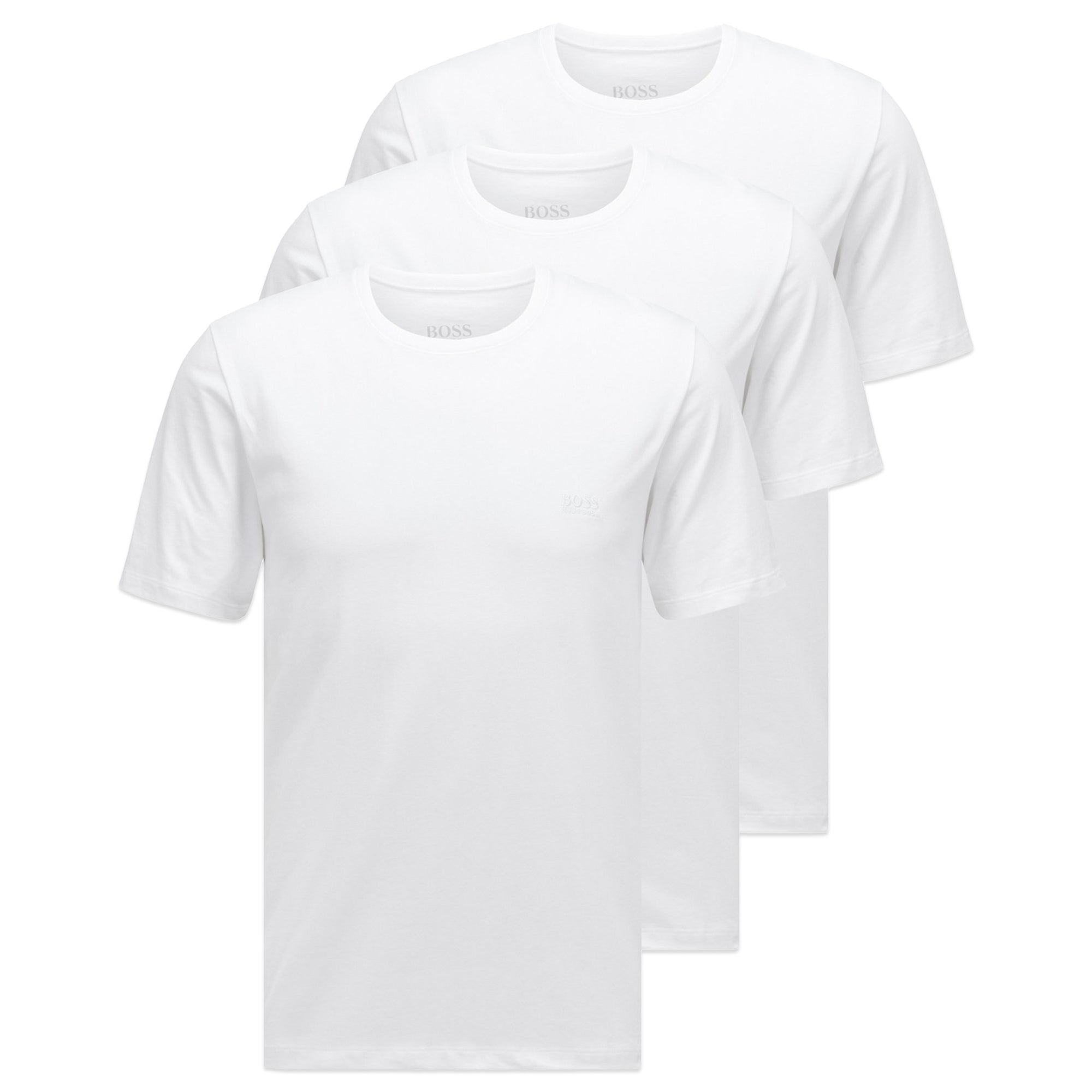 Boss 3 Pack Cotton T-Shirts - White