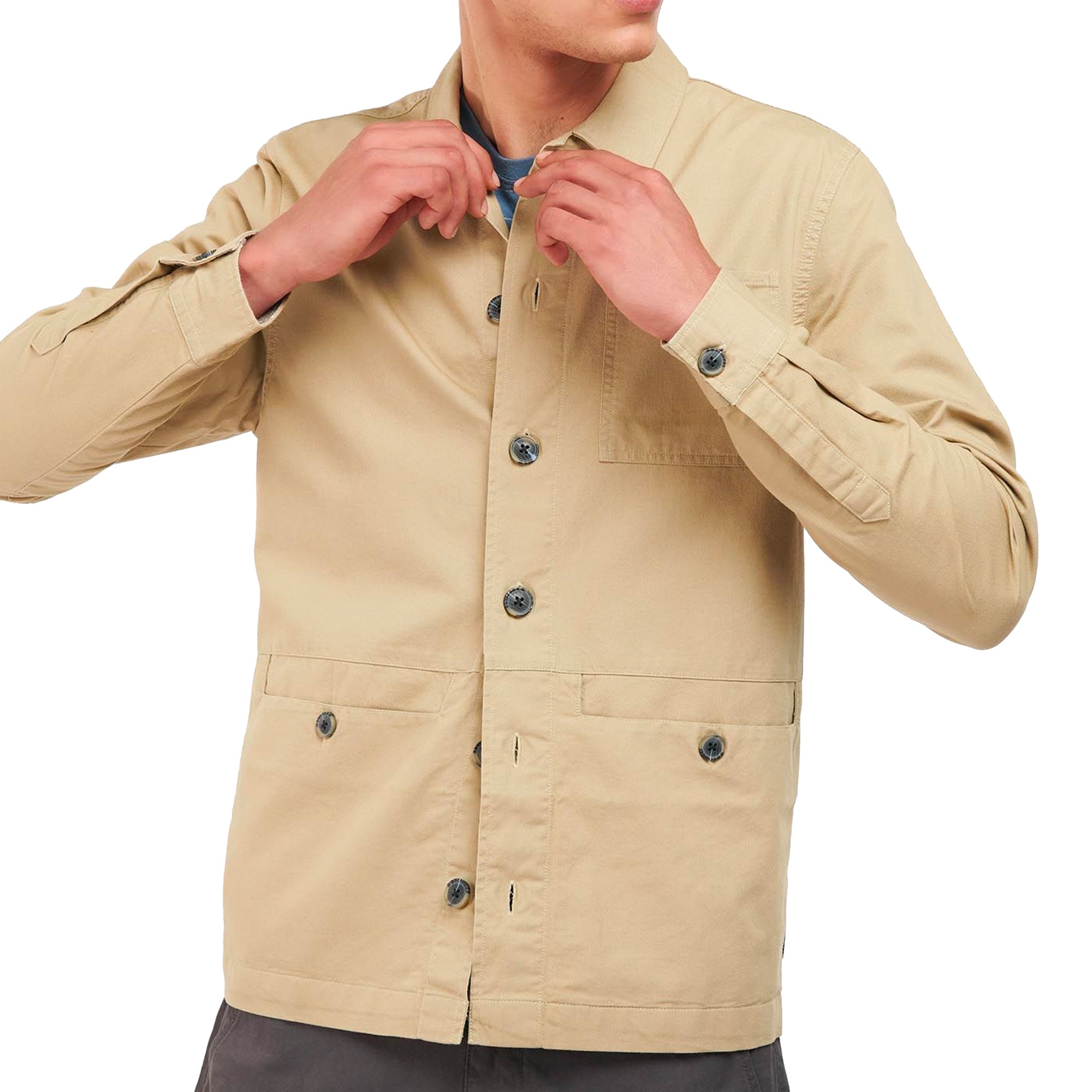 Barbour Newport Canvas Overshirt - Washed Stone