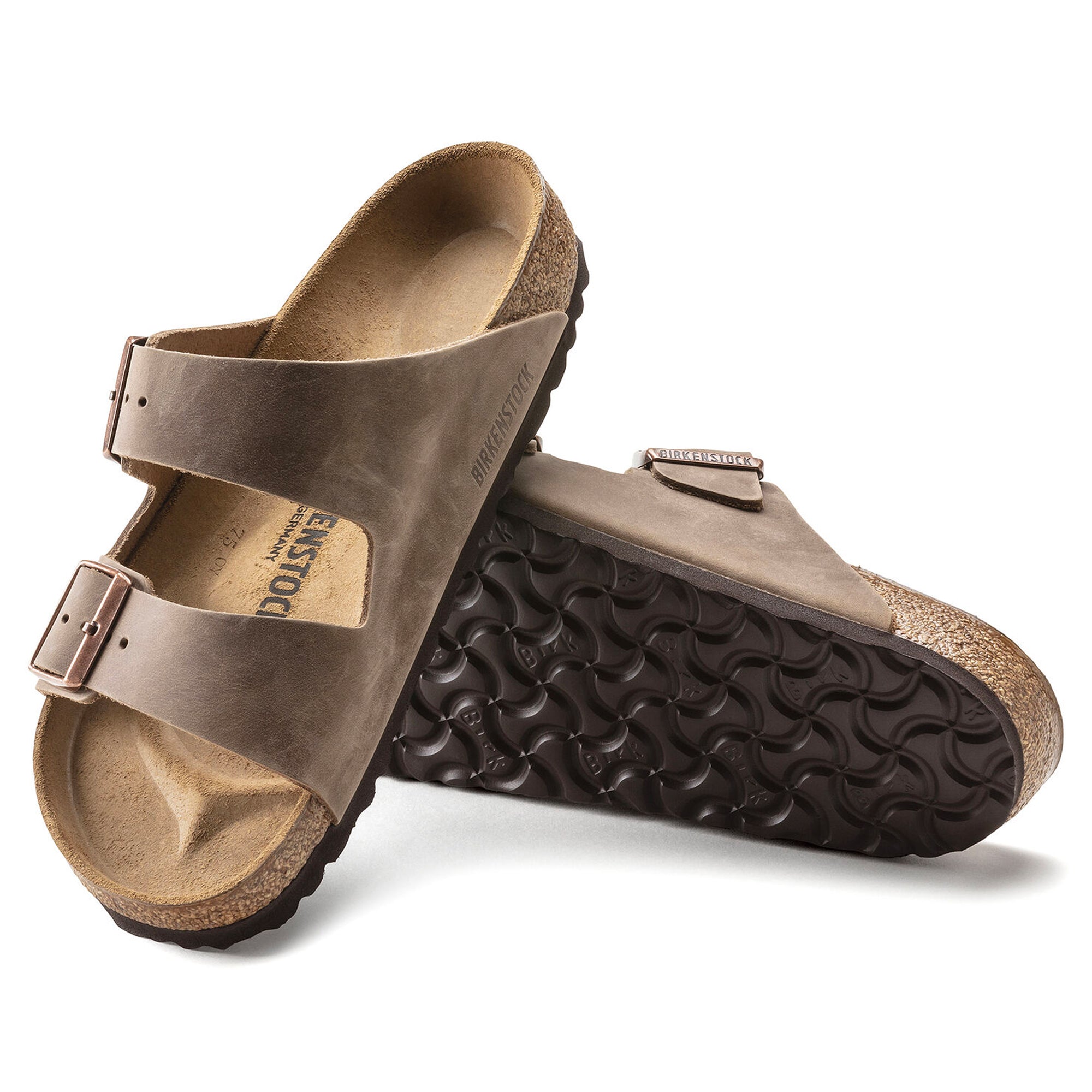 Birkenstock Arizona BS Sandals - Tobacco Brown Waxy Leather