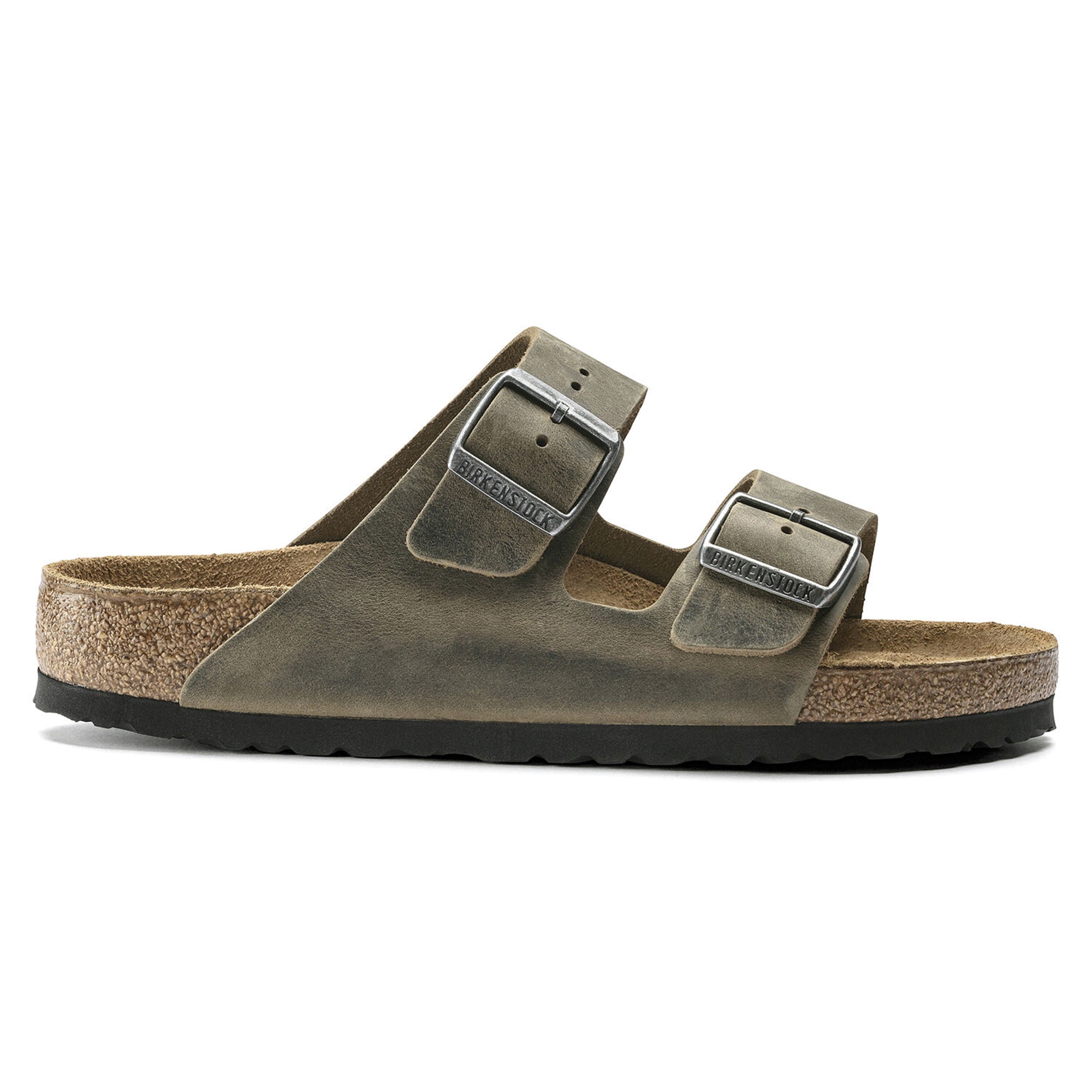 Birkenstock Arizona SFB Sandals - Faded Khaki Oiled Leather