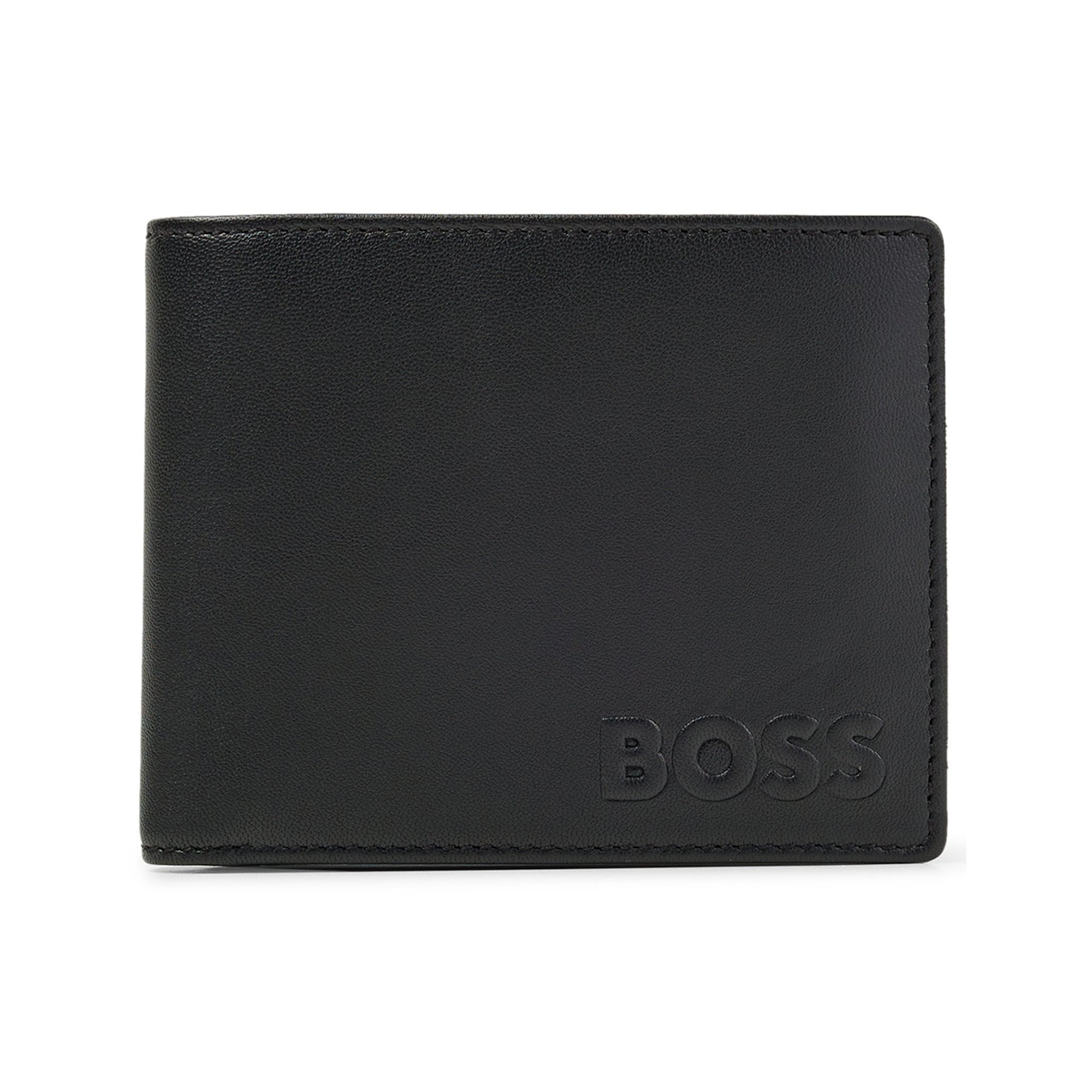 Boss Byron S Embossed RFID Tri Fold Wallet - Black
