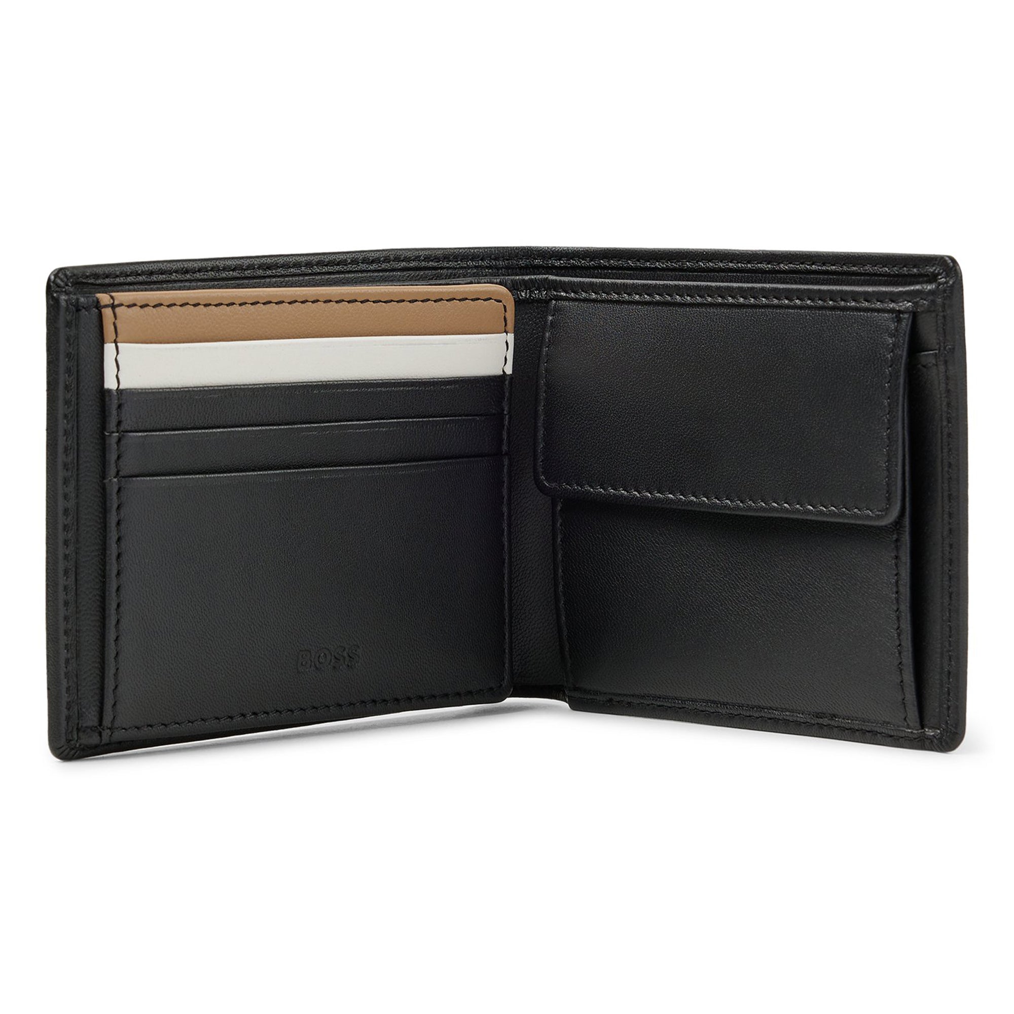 Boss Byron S Embossed RFID Tri Fold Wallet - Black
