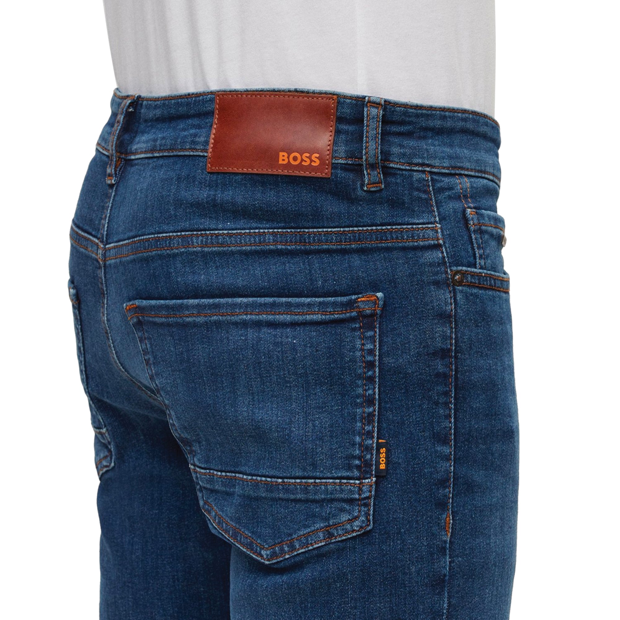 Boss Delaware Slim Fit Jeans - Motive Mid Blue Stretch