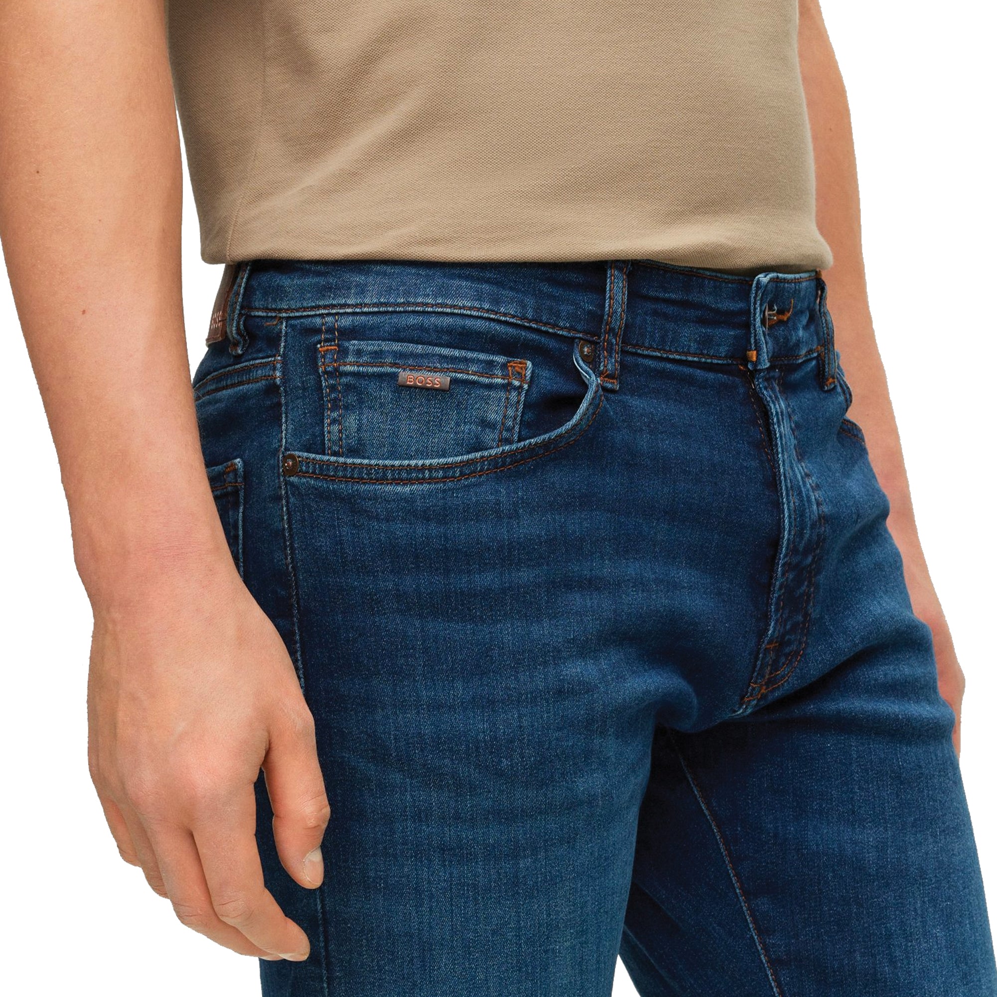 Boss Maine Regular Fit Jeans - Motive Mid Blue Stretch