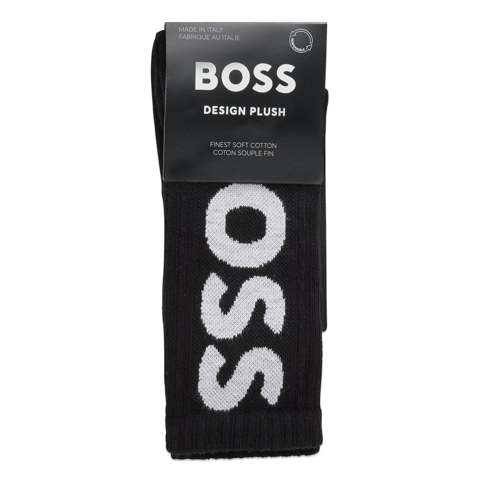 Boss Single Pack QS Rib Logo Sport Socks - Black