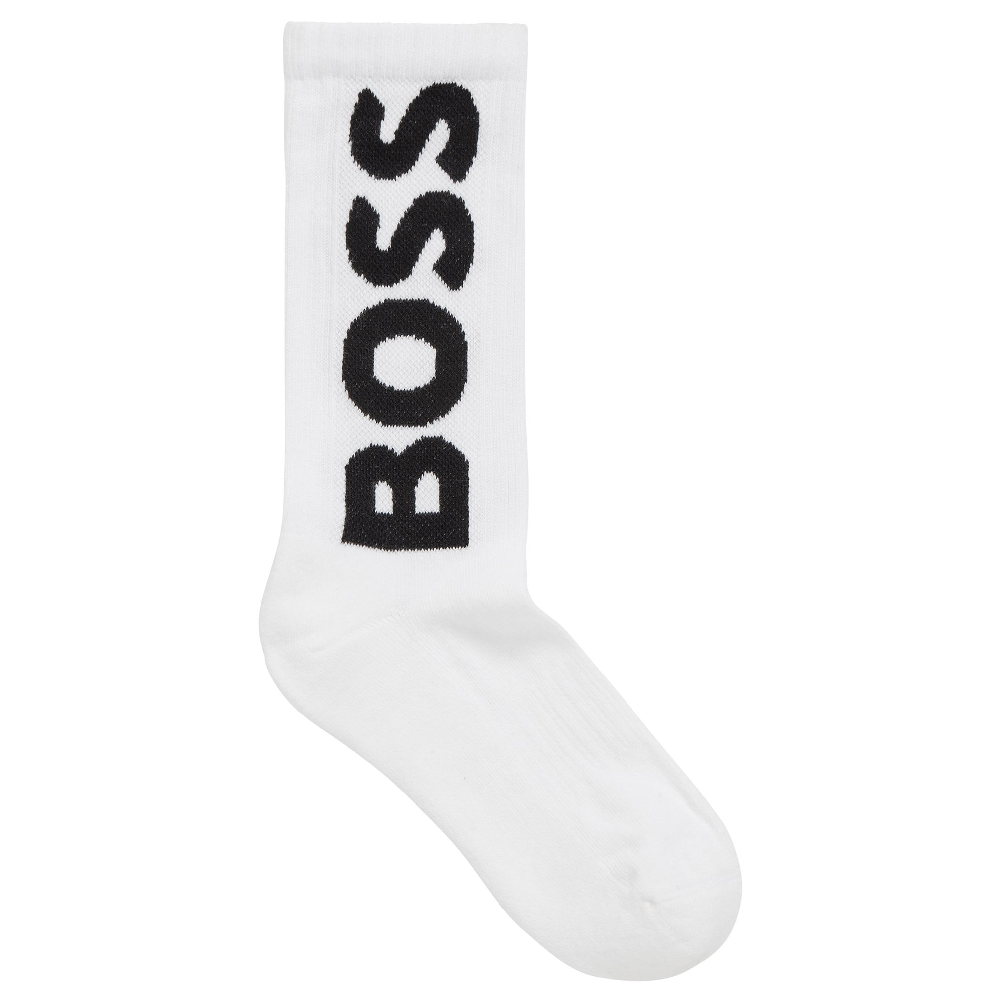 Boss Single Pack QS Rib Logo Sport Socks - White