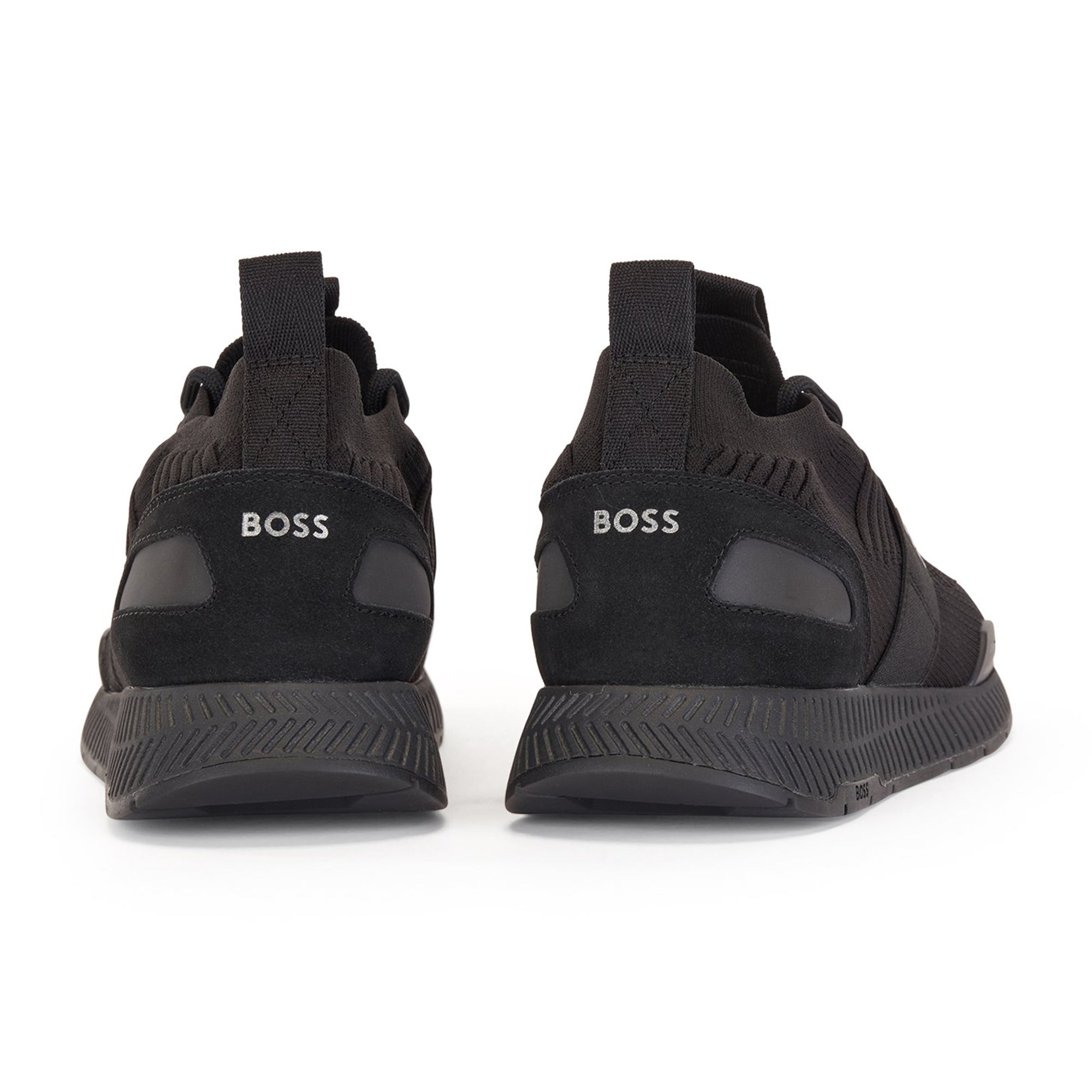 Boss Titanium Knit Runner KNSTA Trainers  - Black/Black