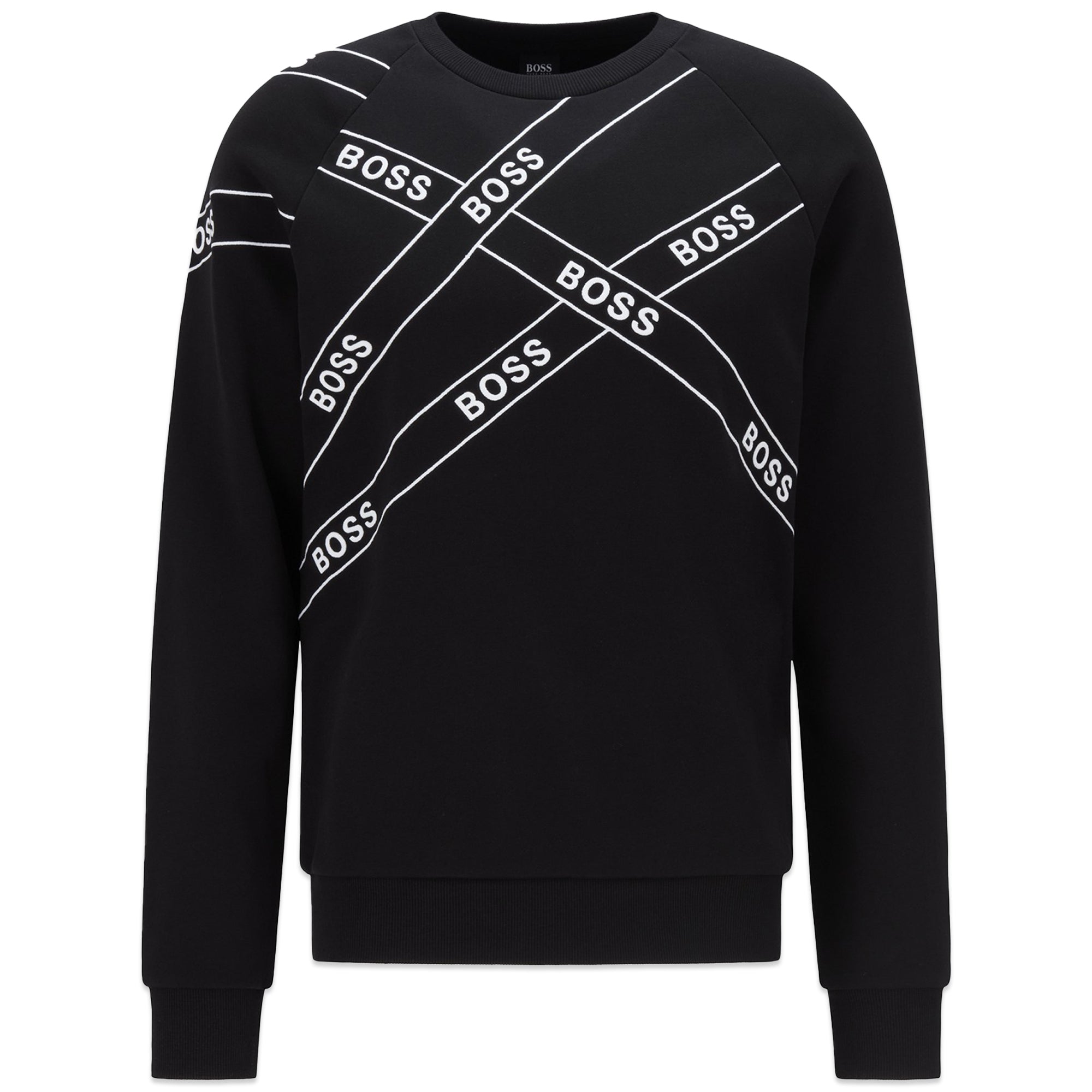 Boss Wrapped Embroidered Crew Sweat - Black