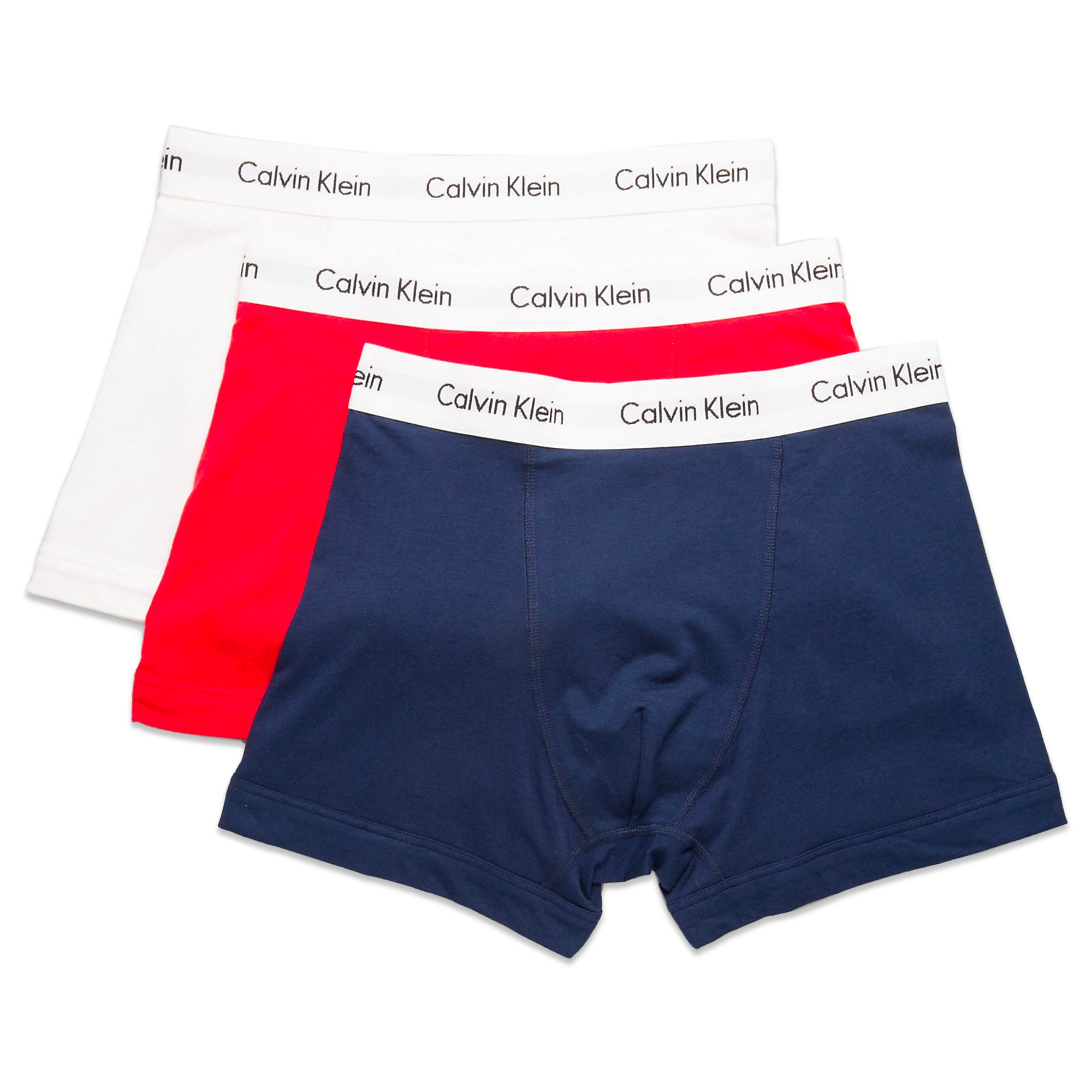 Calvin Klein Cotton Stretch Trunks - Navy/White/Red - Arena Menswear