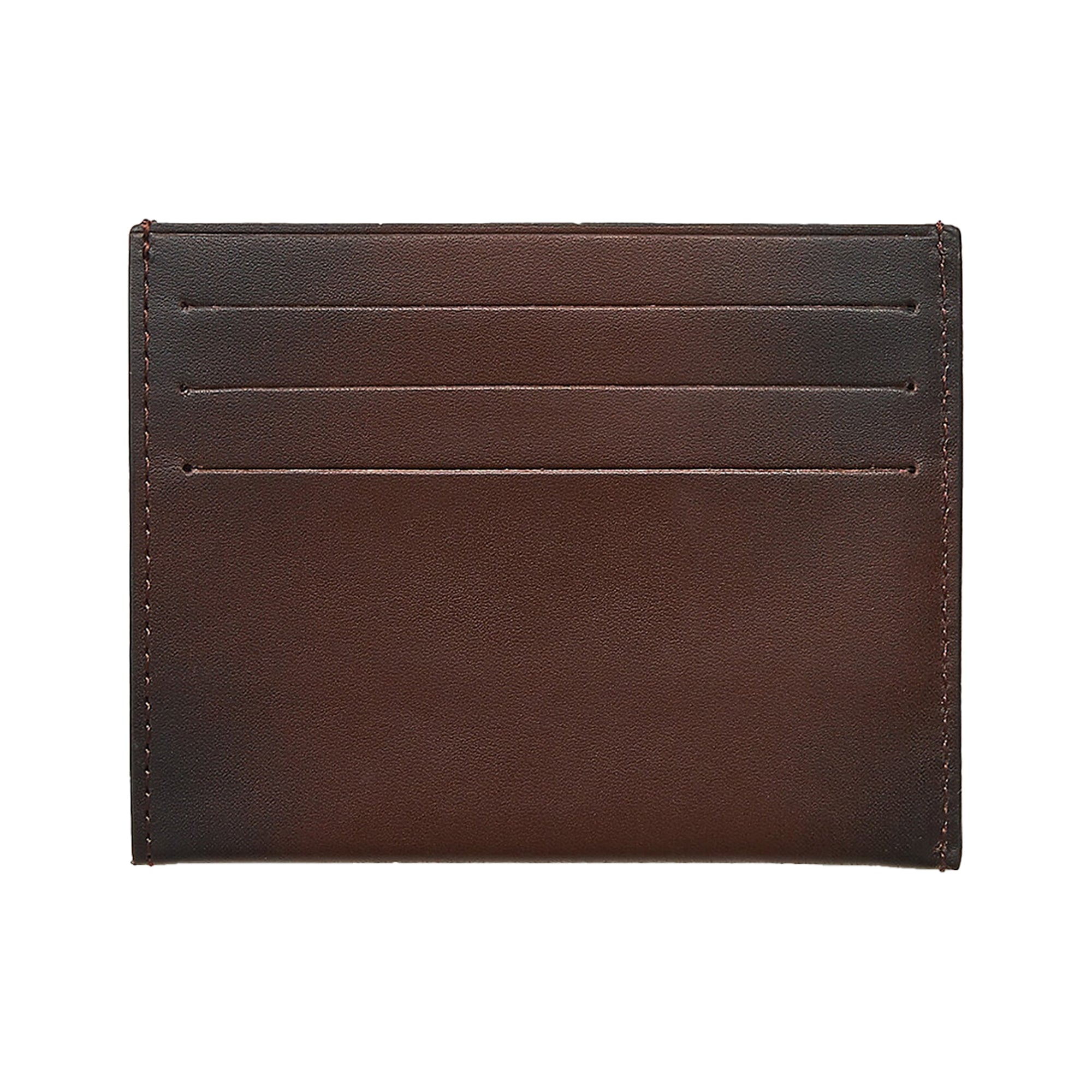 Calvin Klein Logo Leather Card Holder Wallet - Bitter Brown