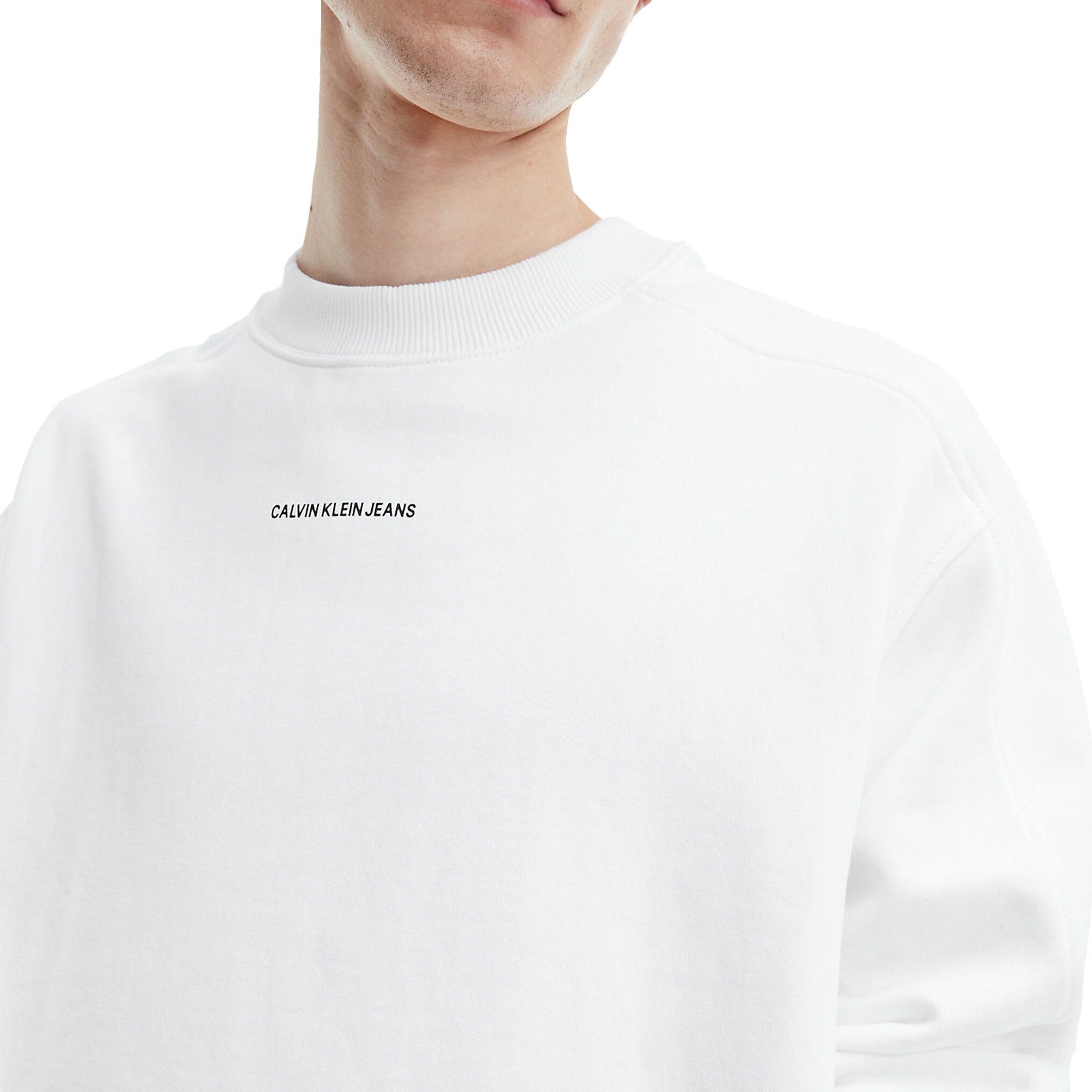 Calvin Klein Micro Branding Crew Sweat - White