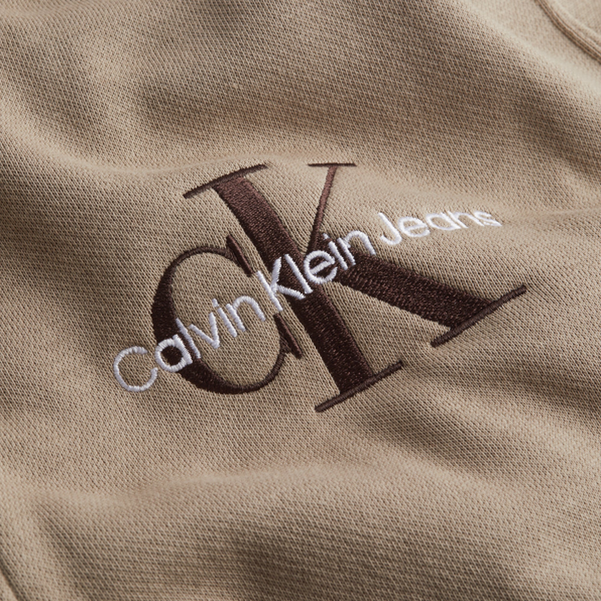 Calvin Klein Monogram Logo Quarter Zip - Perfect Taupe