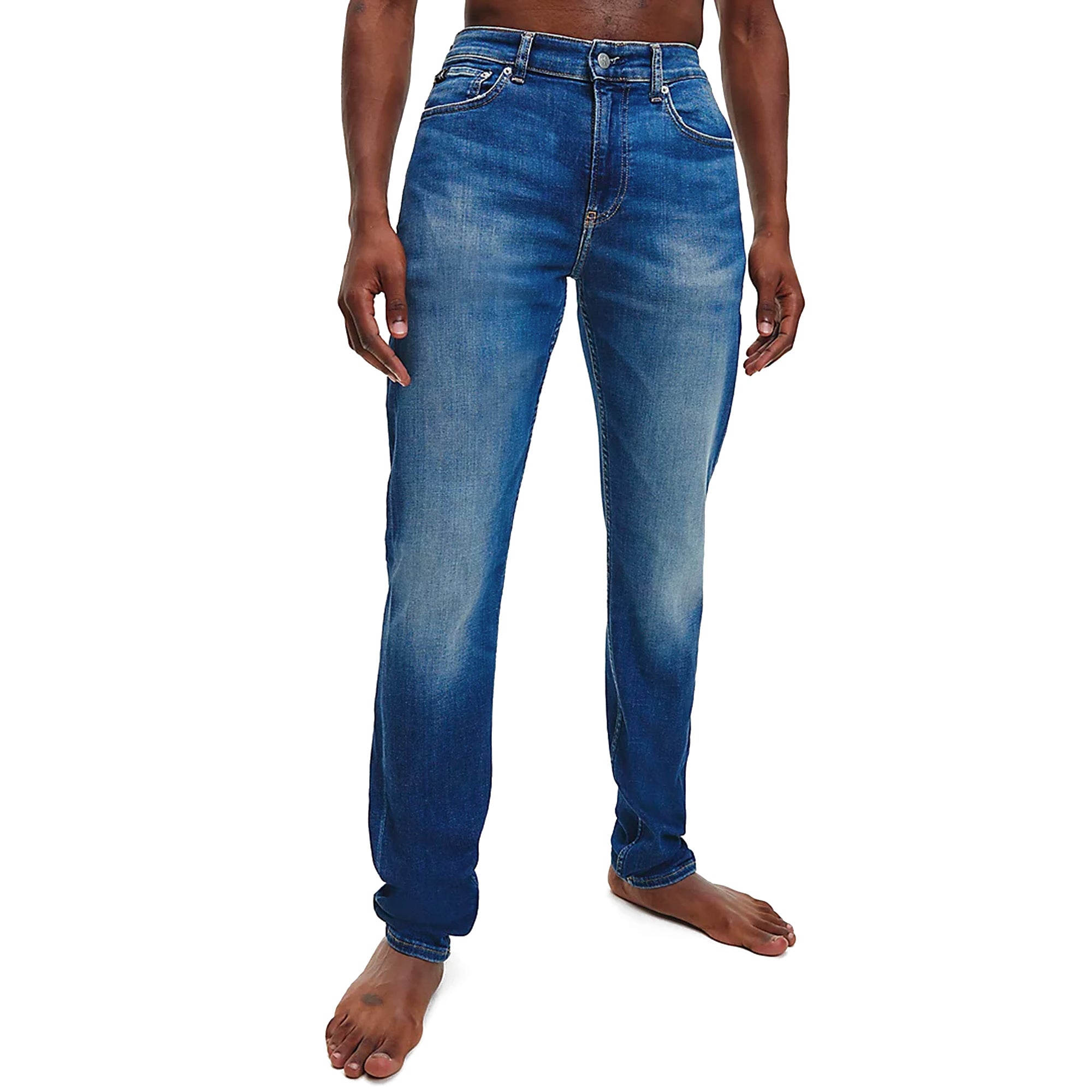 Calvin Klein Slim Tapered Jeans - Stone Wash Mid Blue