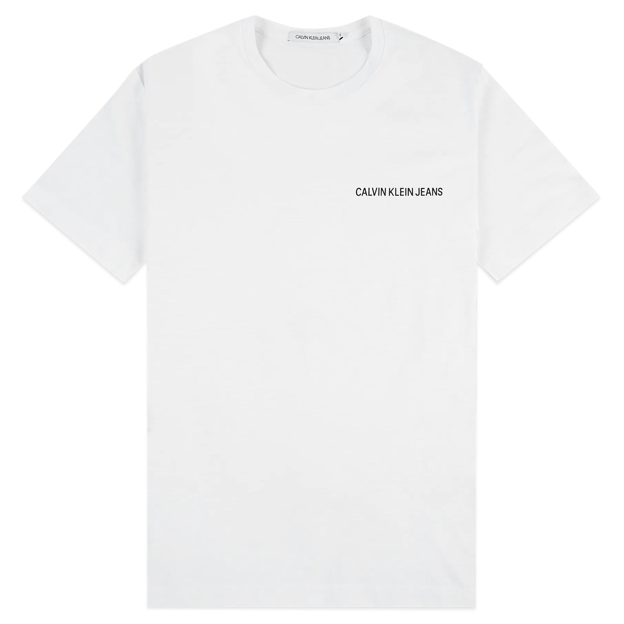 Calvin Klein Slub Fabric Institutional Chest Logo T-Shirt - White