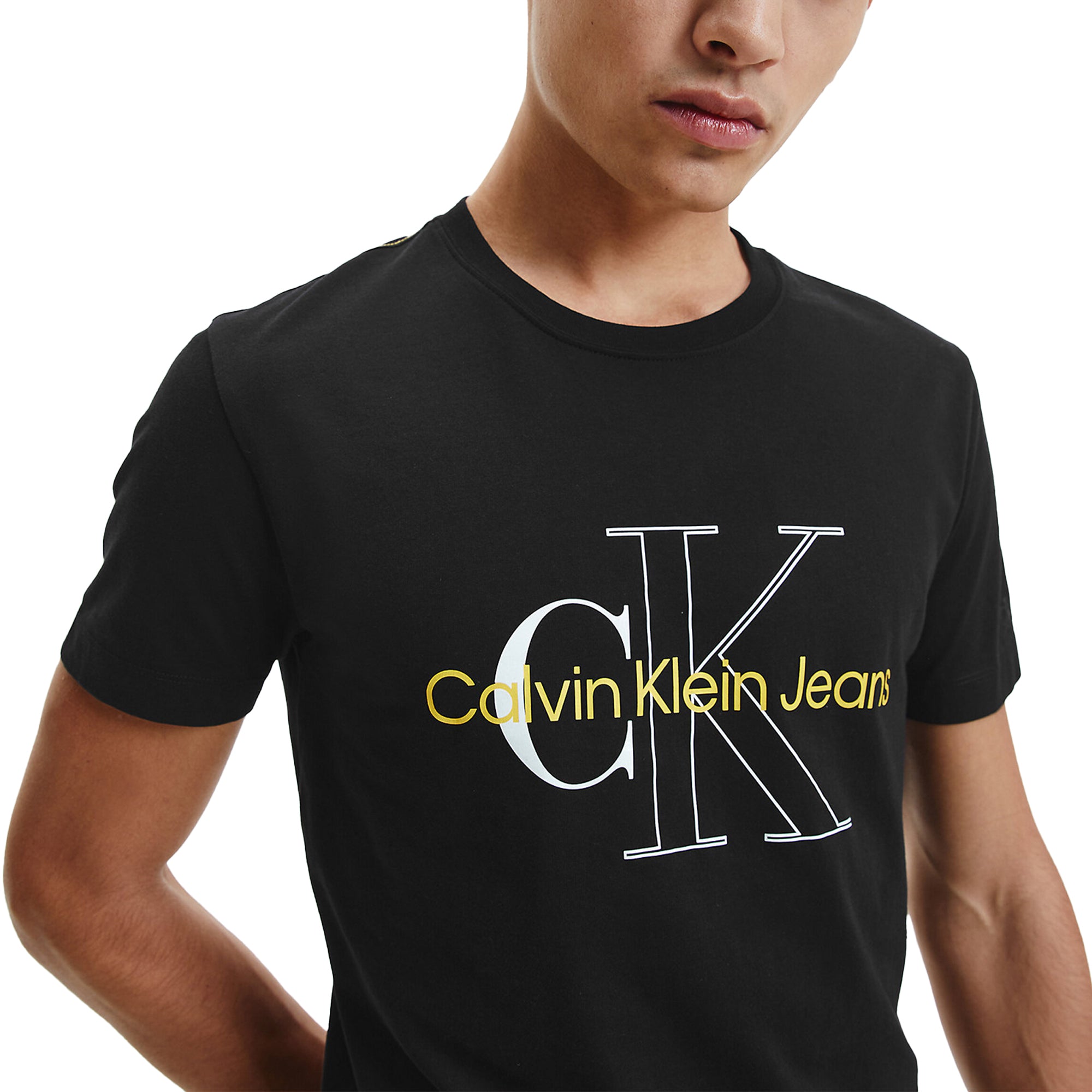 Calvin Klein Two Tone Monogram T-Shirt - Black