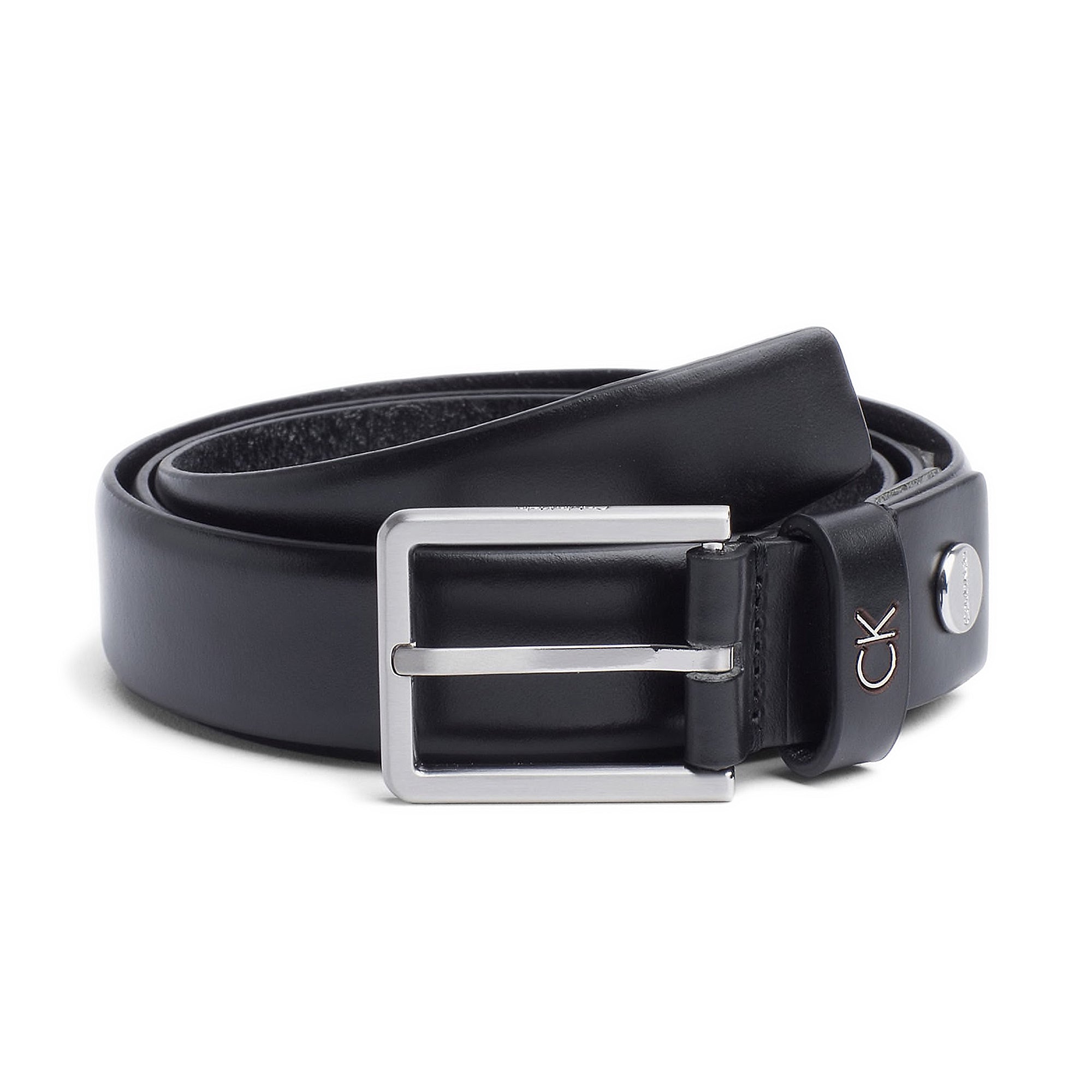 Calvin Klein Leather Adjustable Formal Belt - Black