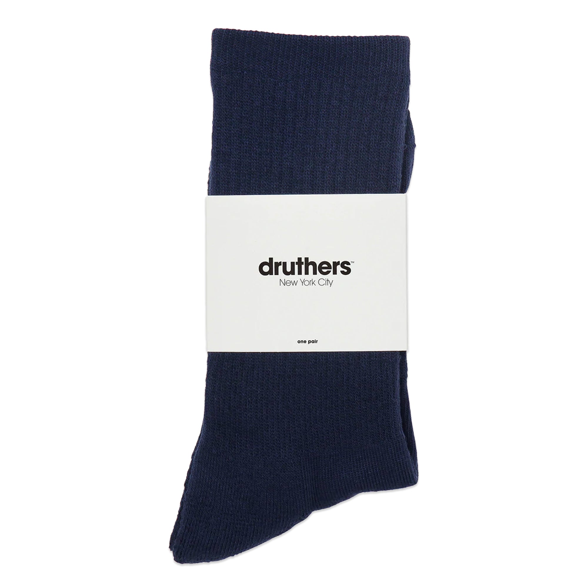 Druthers Organic Cotton Everyday Crew Socks - Navy