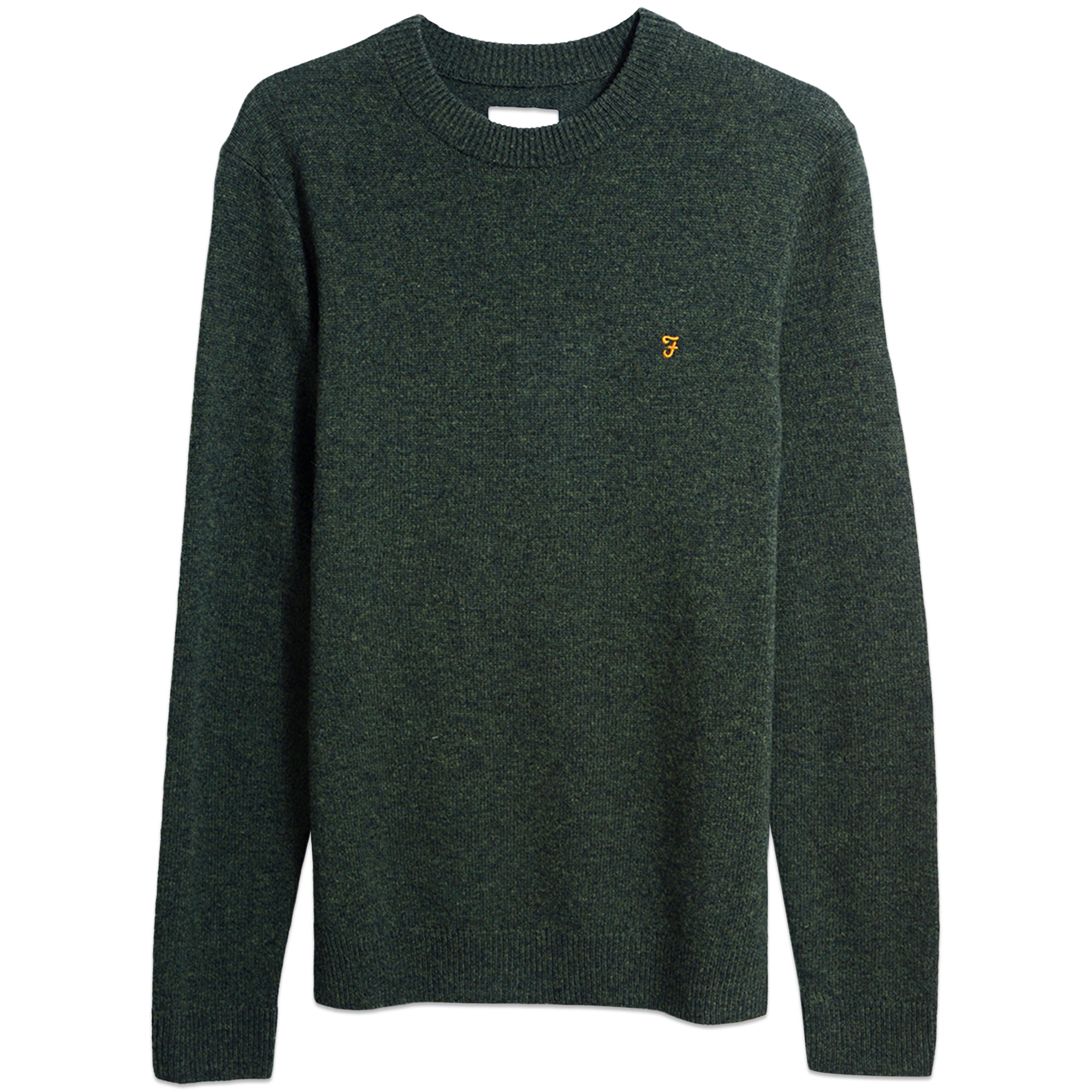 Farah Birchall Lambswool Crew Jumper - Evergreen