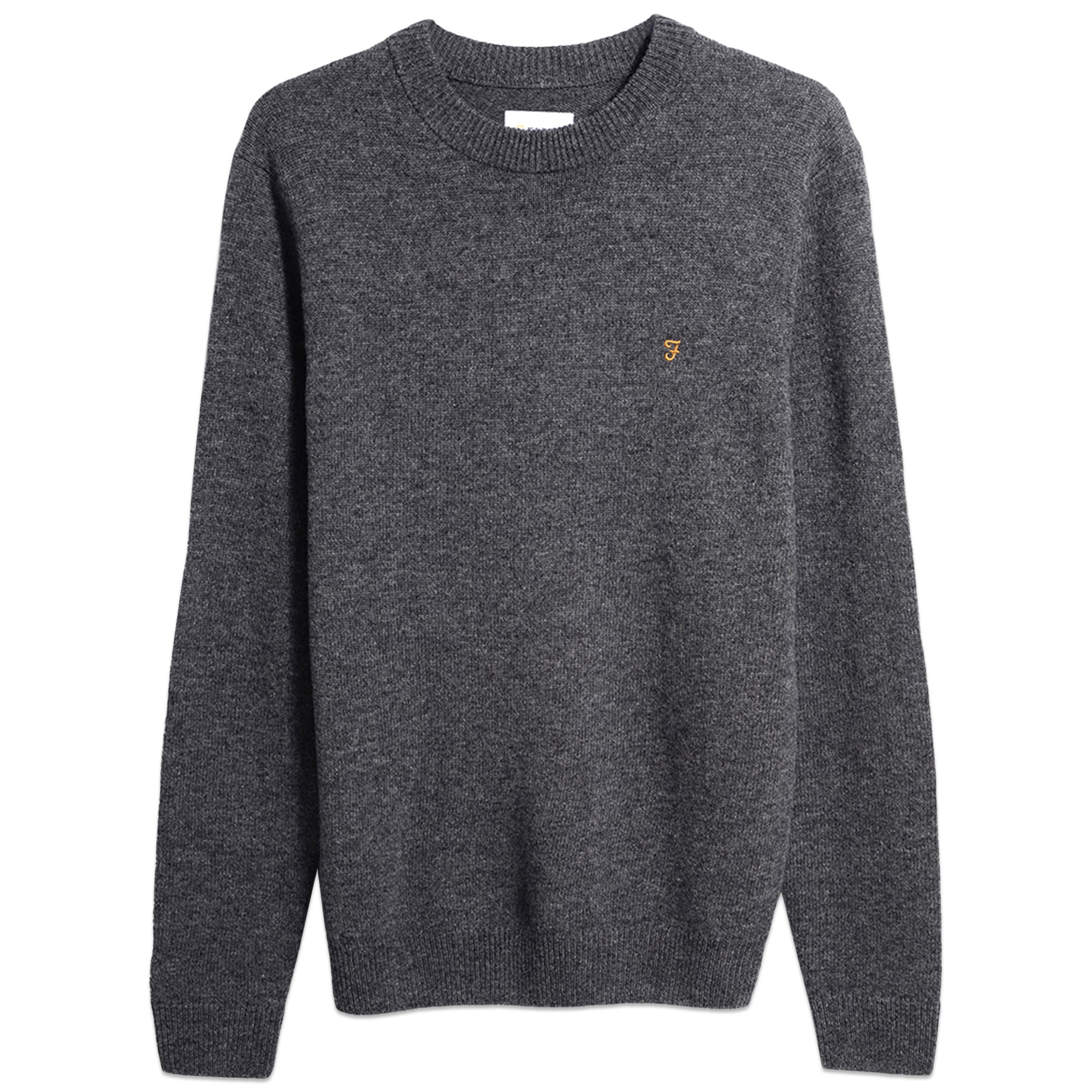 Farah Birchall Lambswool Crew Jumper Grey Marl