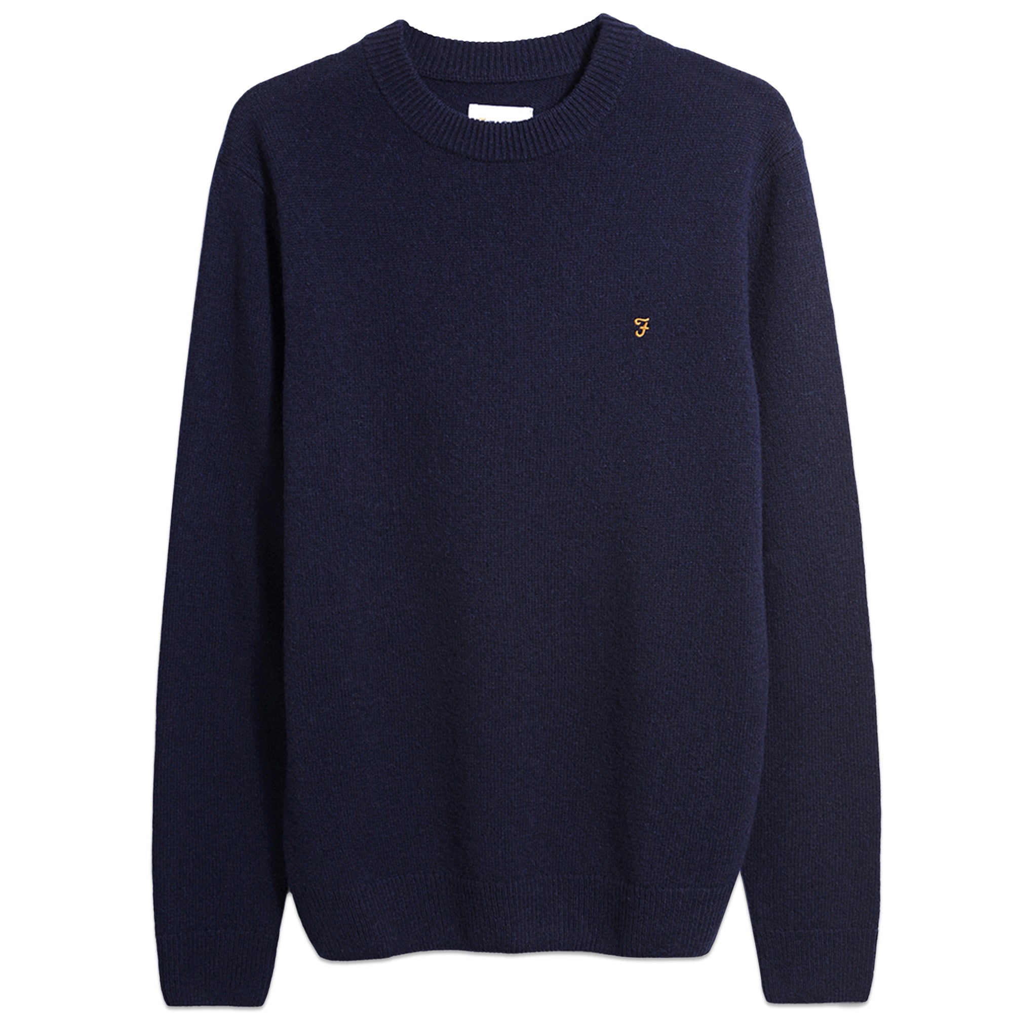 Farah Birchall Lambswool Crew Jumper - Navy