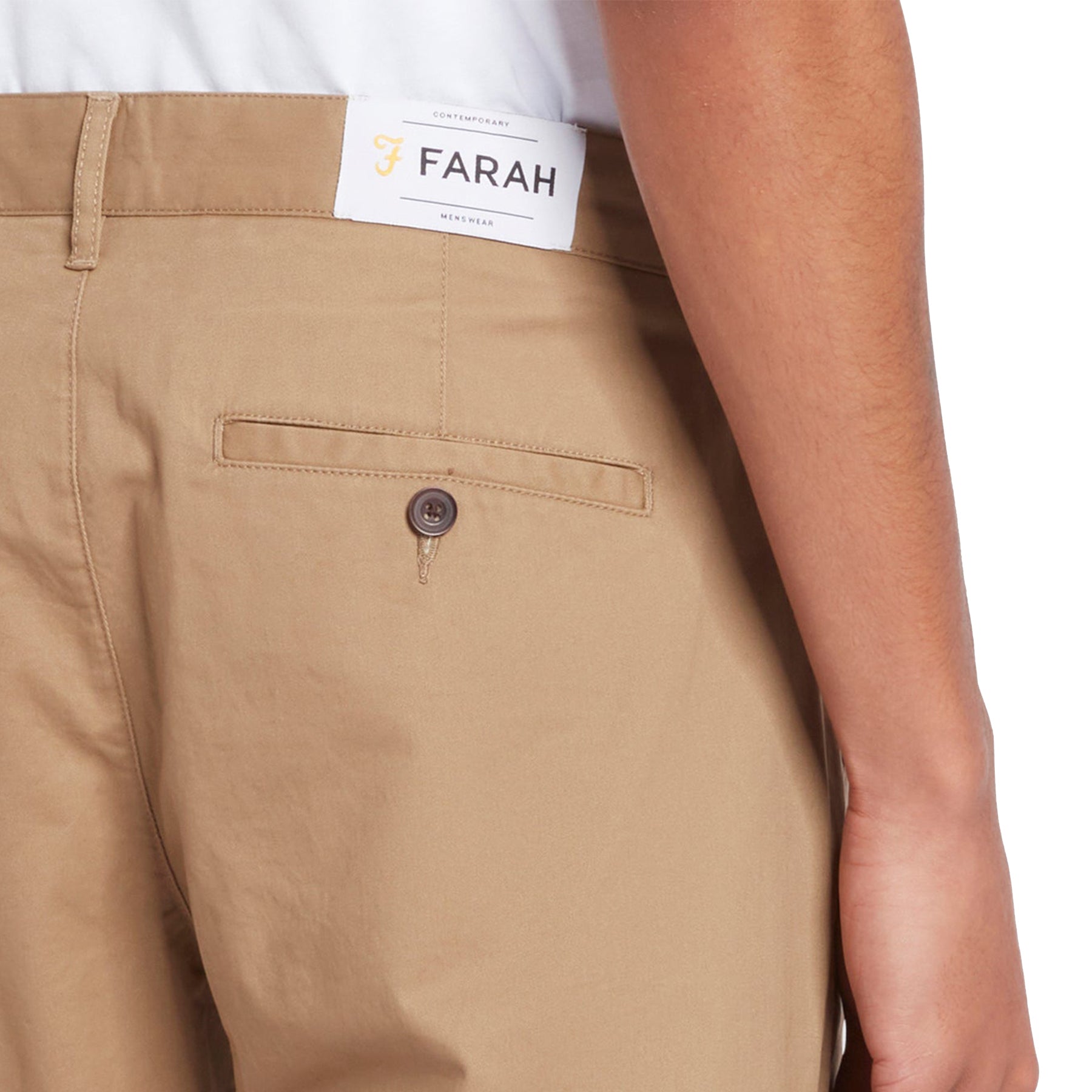 Farah Elm Regular Fit Twill Chinos - Beige