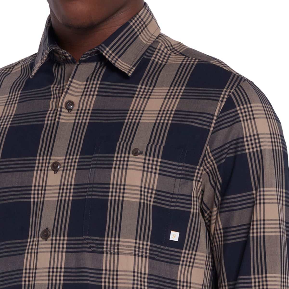 Farah Garner Check Shirt - True Navy