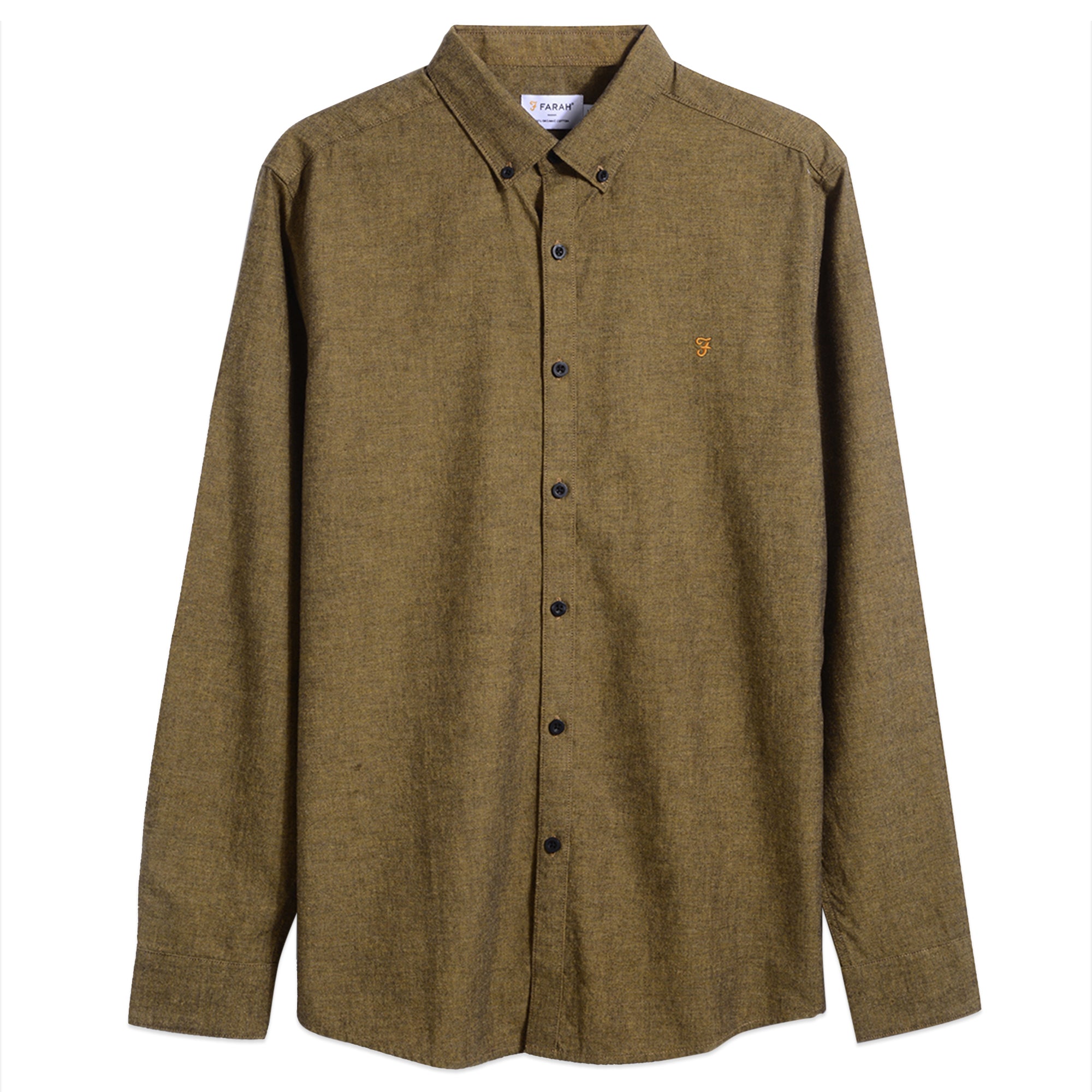 Farah Steen Brushed Cotton Long Sleeve Shirt - Honey Mustard