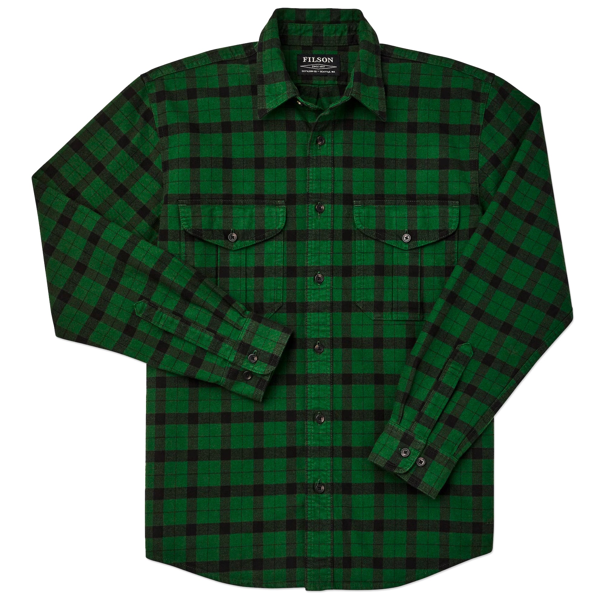 Filson Alaskan Guide Shirt - Bottle Green Black