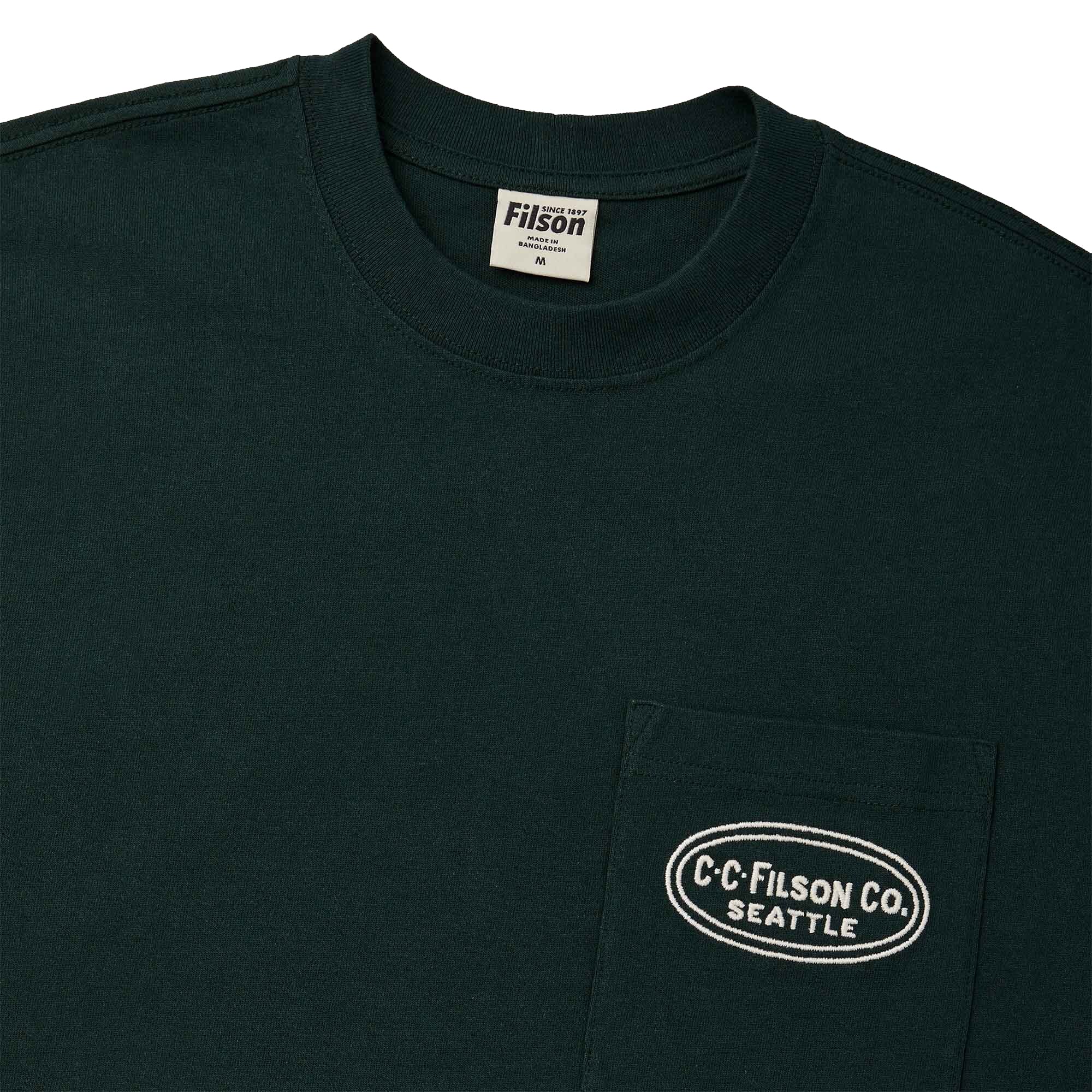 Filson SS Embroidered Pocket T-Shirt - Fir Oval