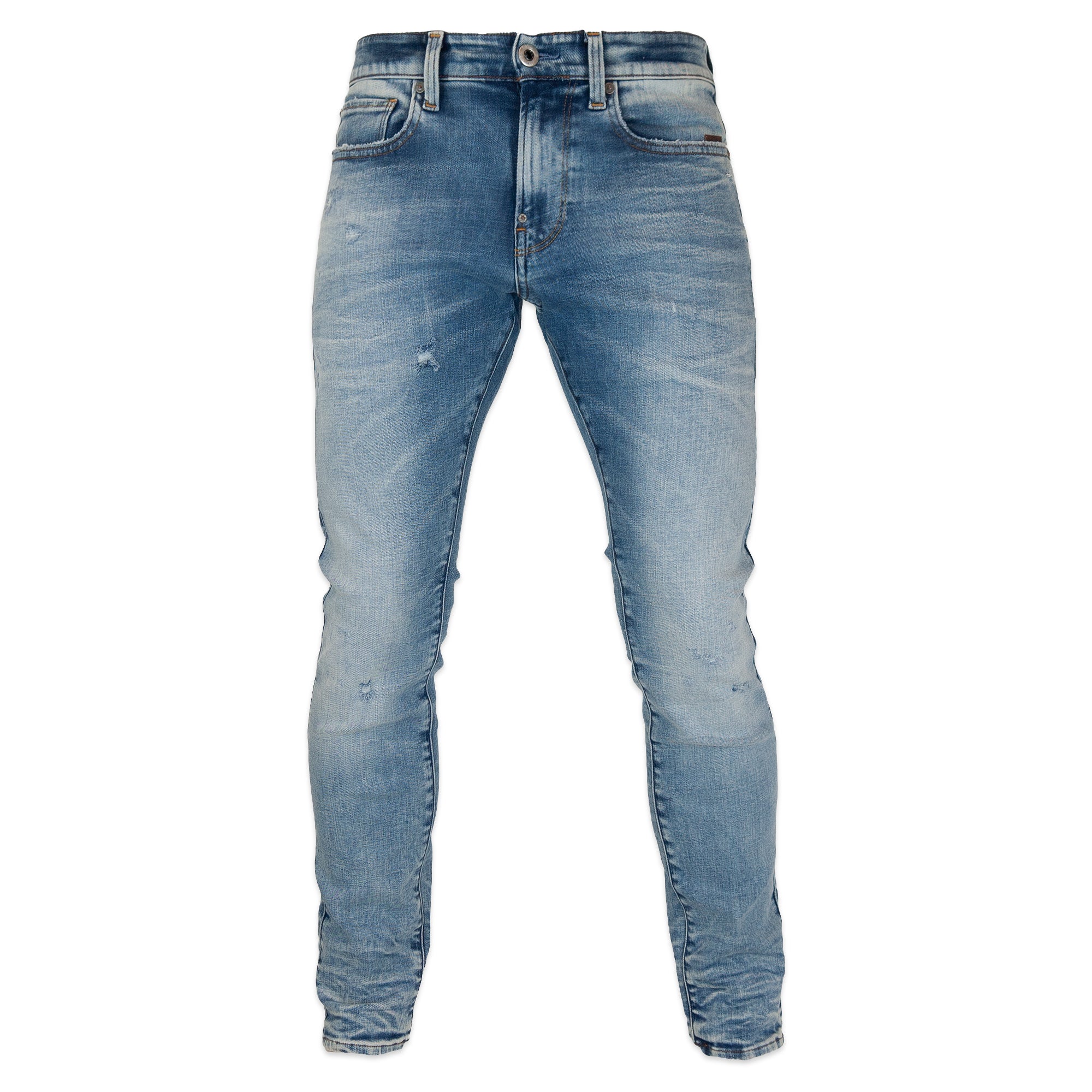 G-Star Revend Skinny Jeans - Elto Superstretch Vintage Striking Blue Destroyed