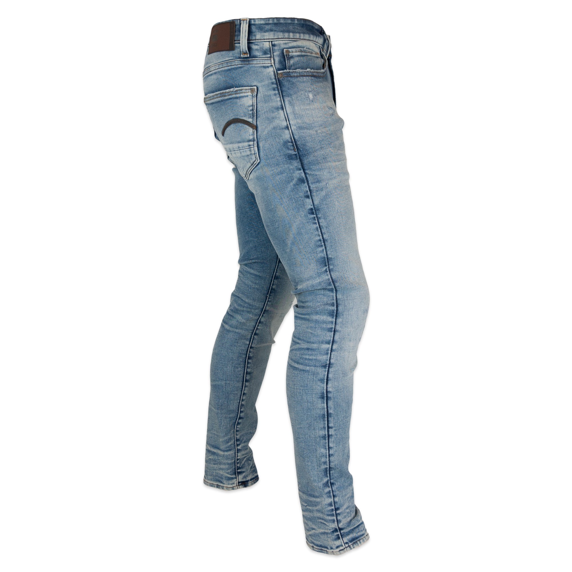 G-Star Revend Skinny Jeans - Elto Superstretch Vintage Striking Blue Destroyed