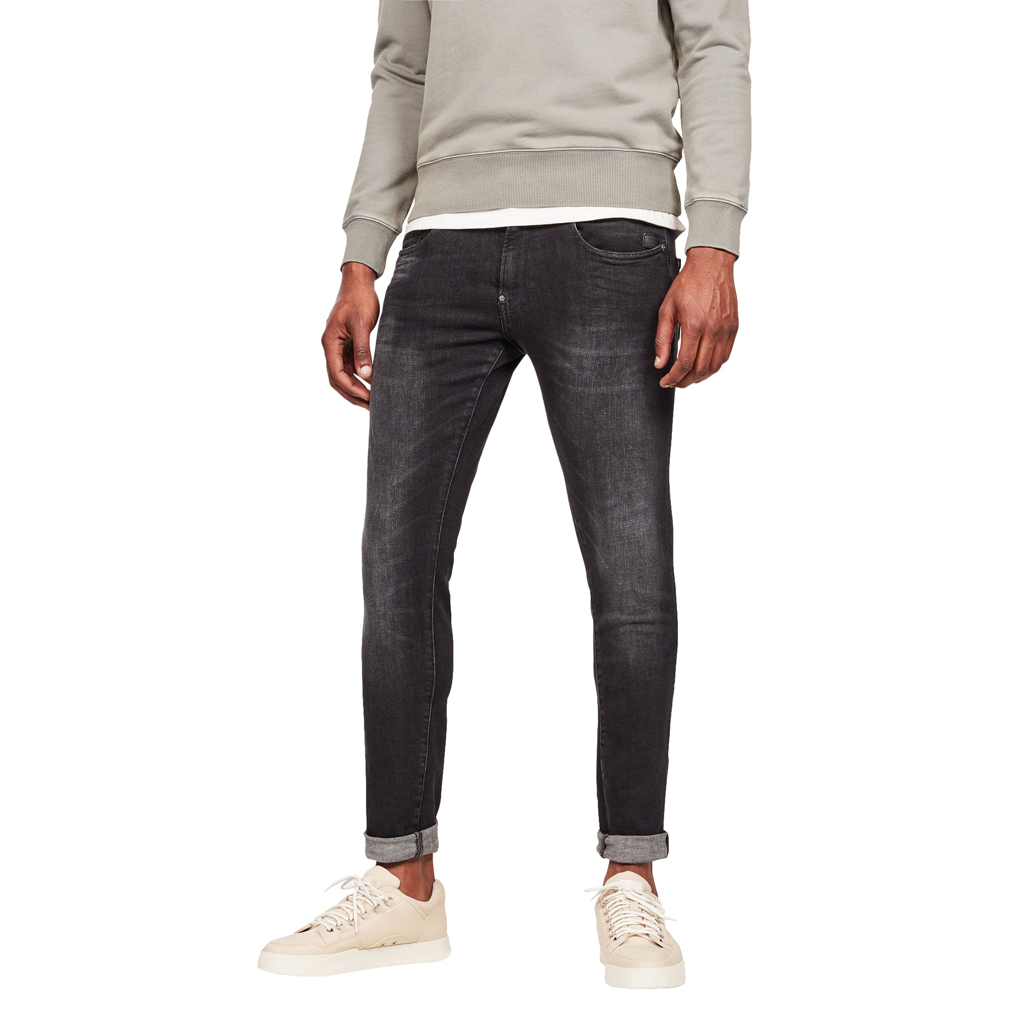 G-Star Revend Skinny Jeans - Elto Medium Aged Faded Black Superstretch