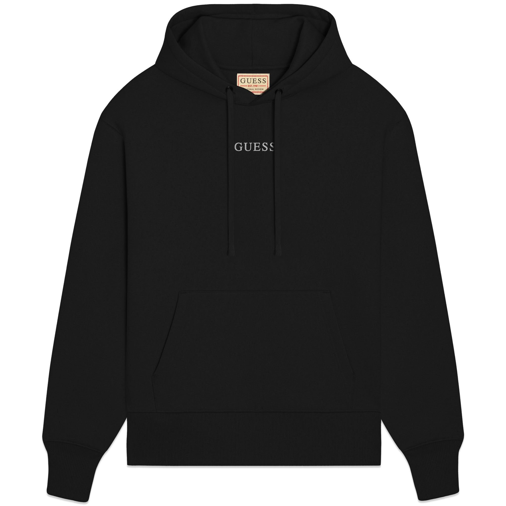 Guess Roy Centre Logo Hoodie - Black