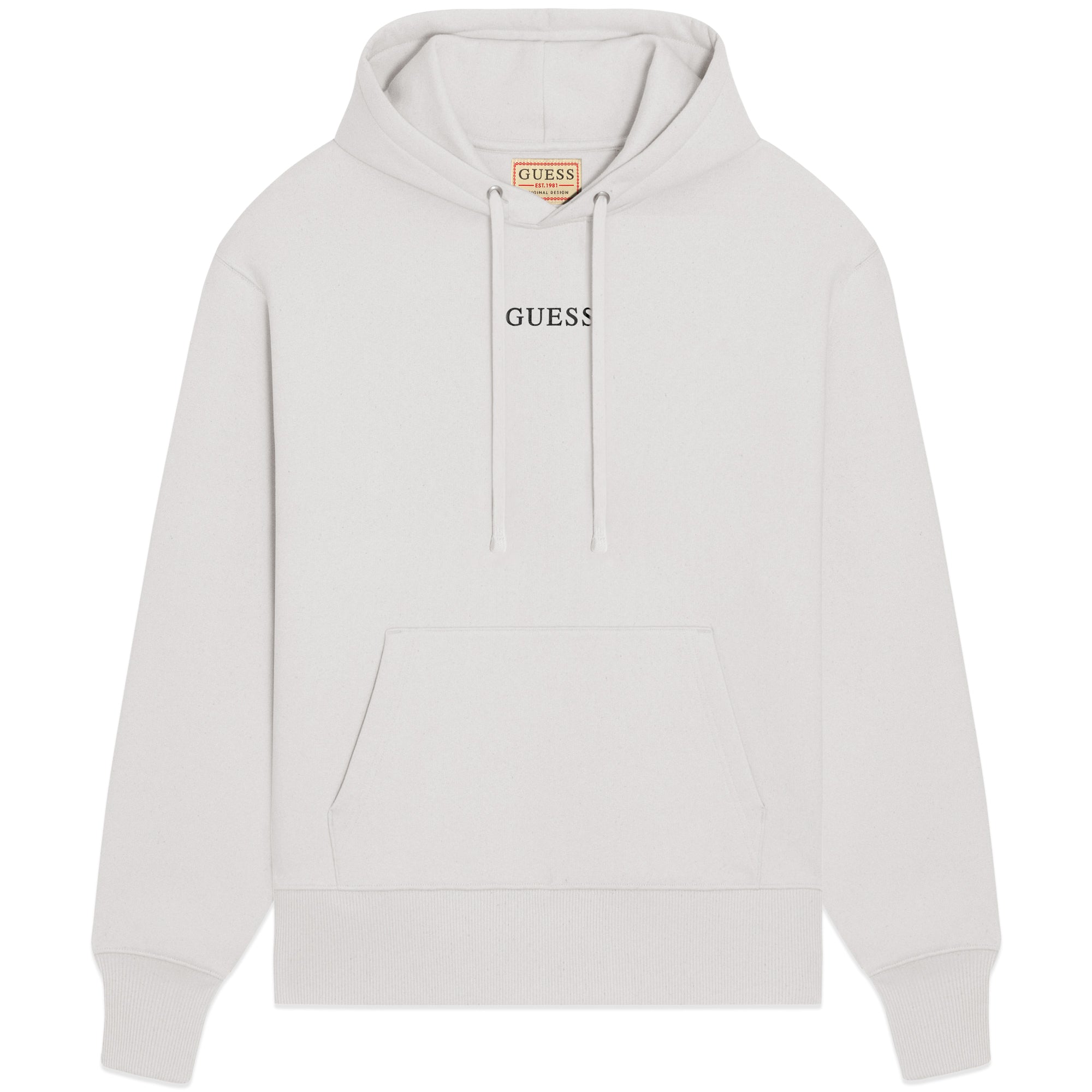 Guess Roy Centre Logo Hoodie - Frosted White