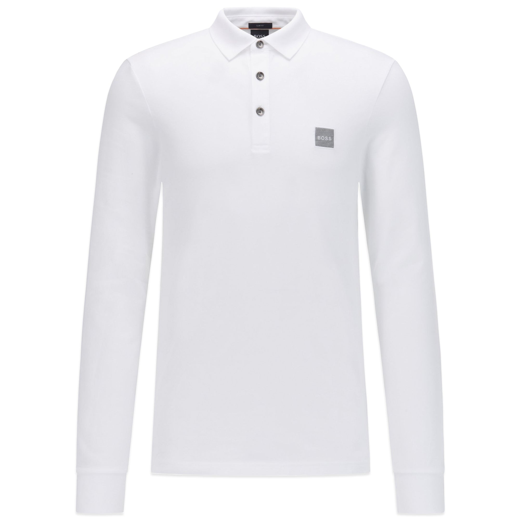 Boss Passerby 1 Long Sleeve Polo - White