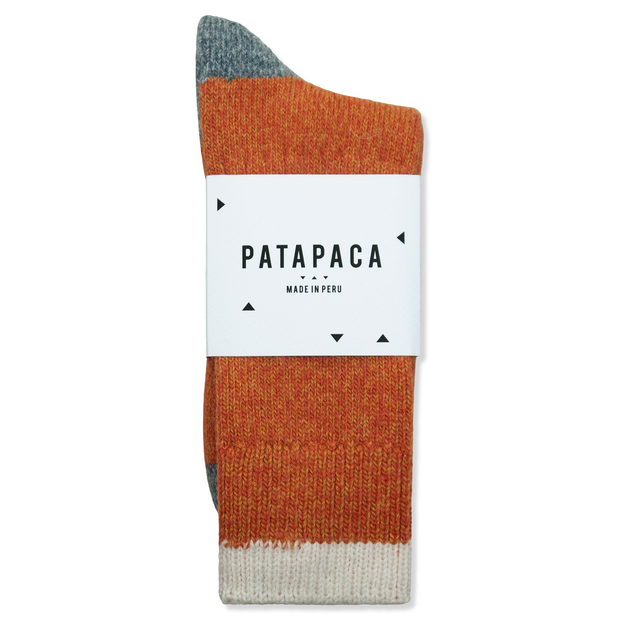 Patapaca Heavyweight Melange Socks - Orange/Grey