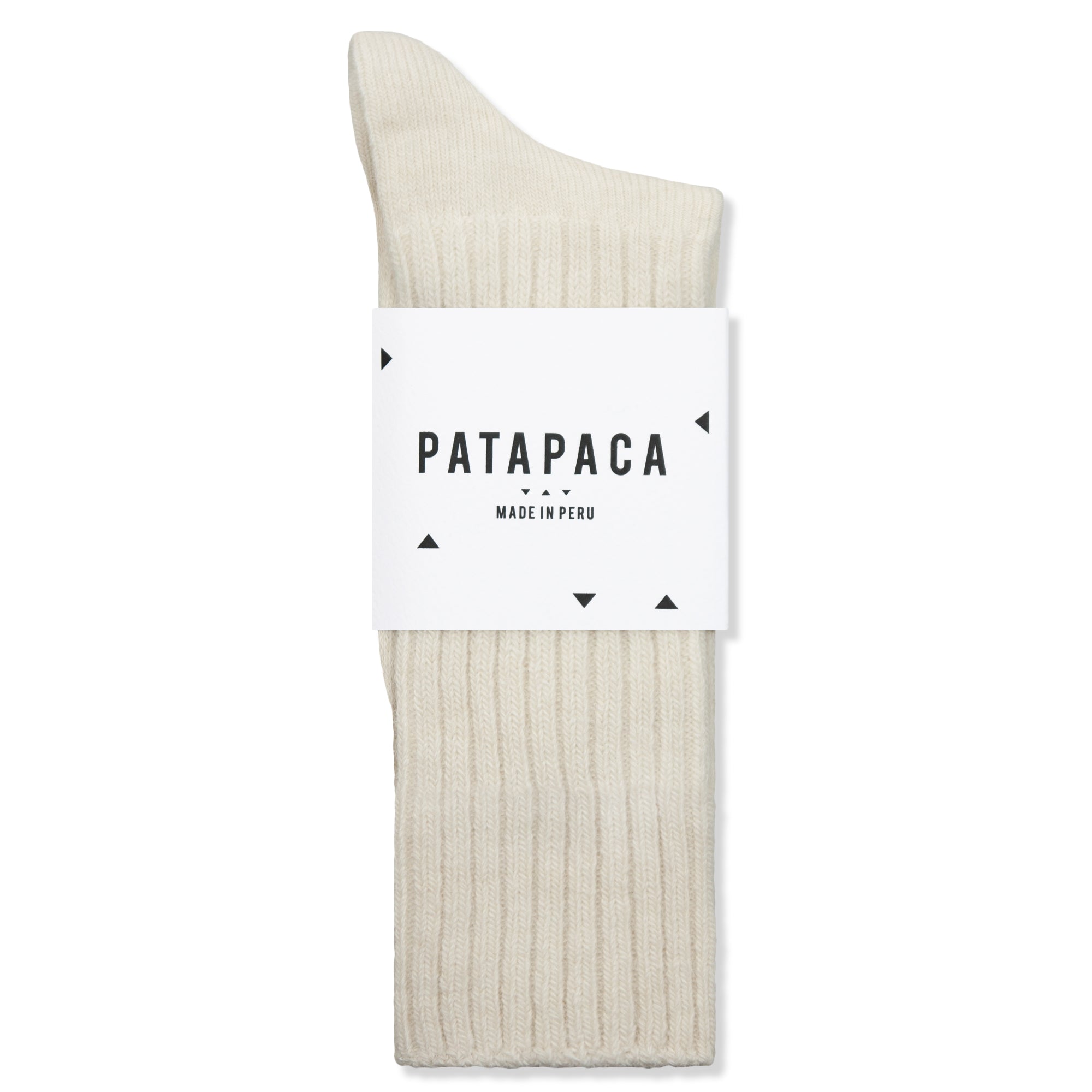 Patapaca Solid Ribbed Socks - Undyed Off White